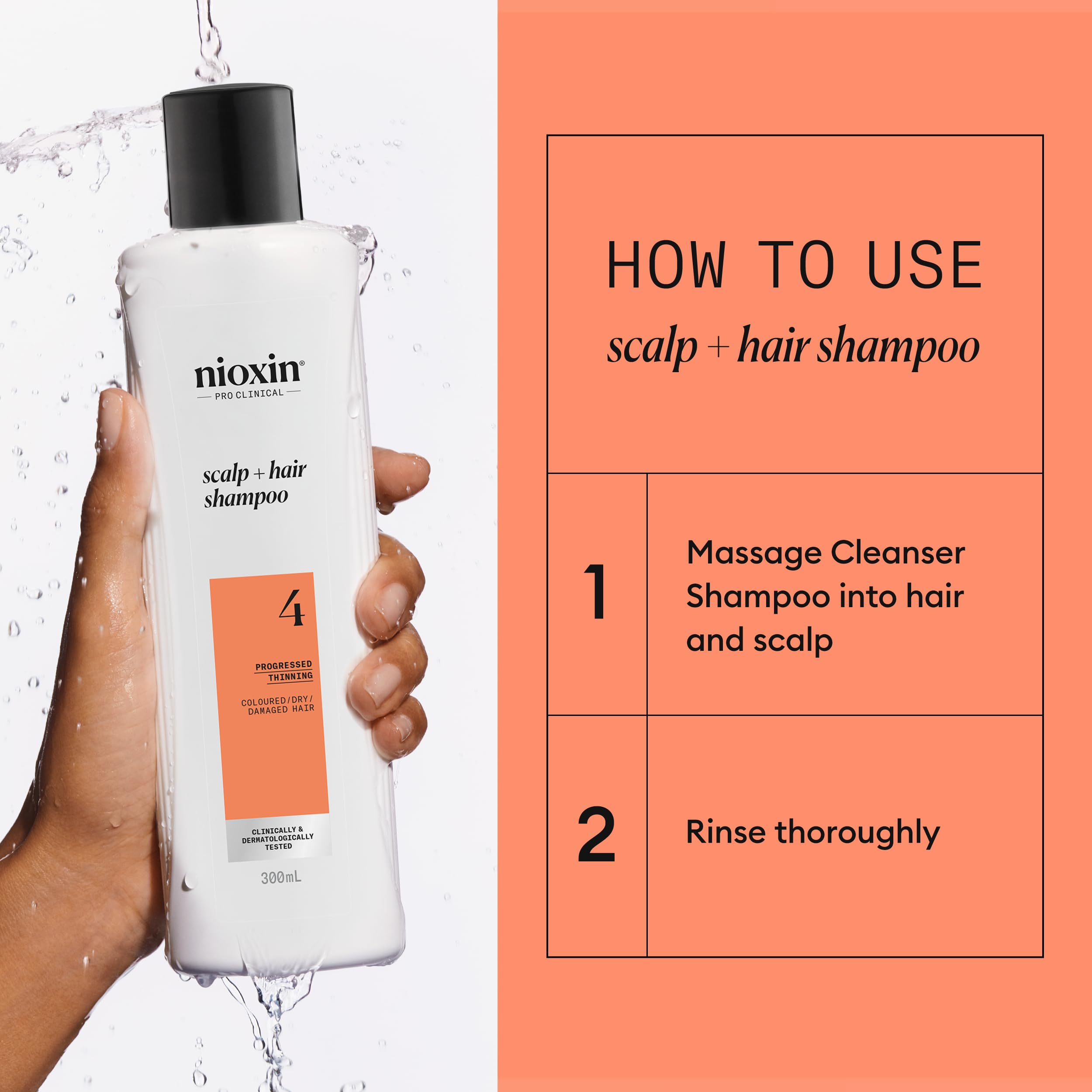Nioxin System 4 Scalp + Hair Shampoo - Hair Thickening Shampoo For Coloured 5