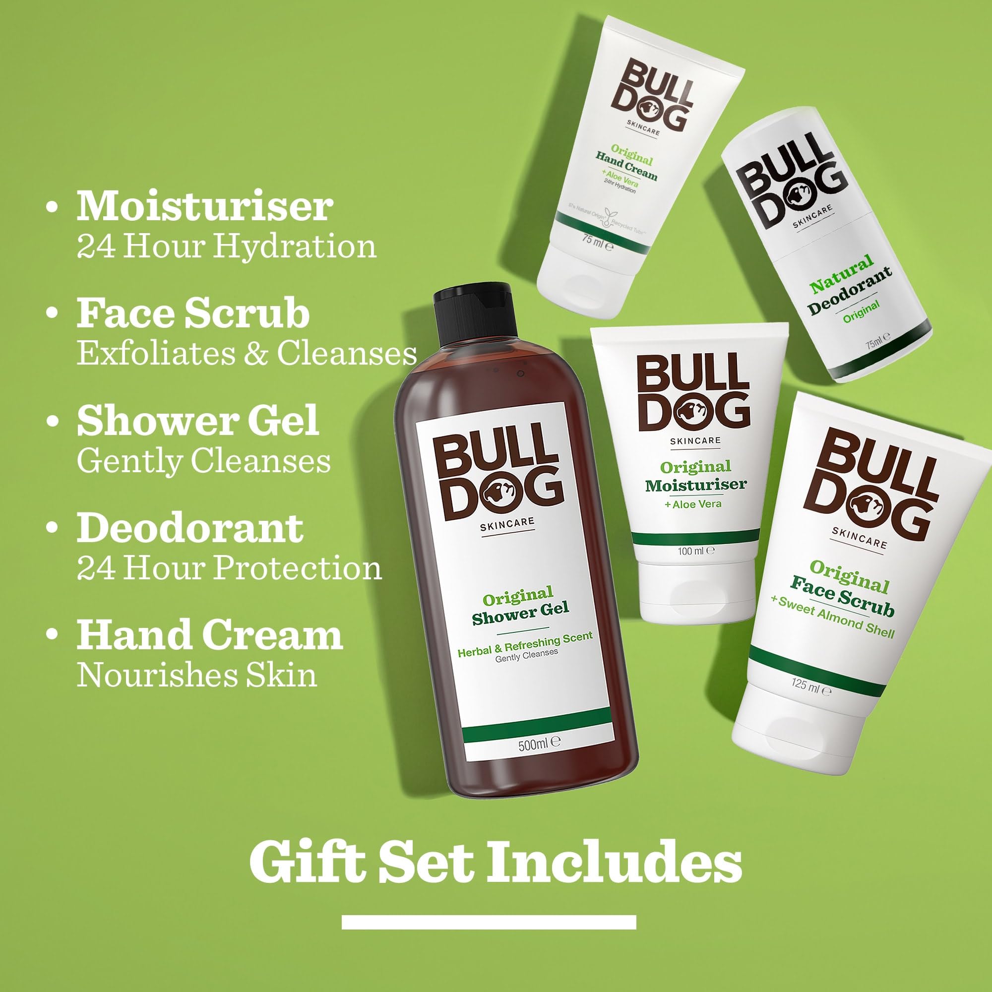 Bulldog Skincare Men's Premium Body Care Gift Set with Moisturiser and Scrub