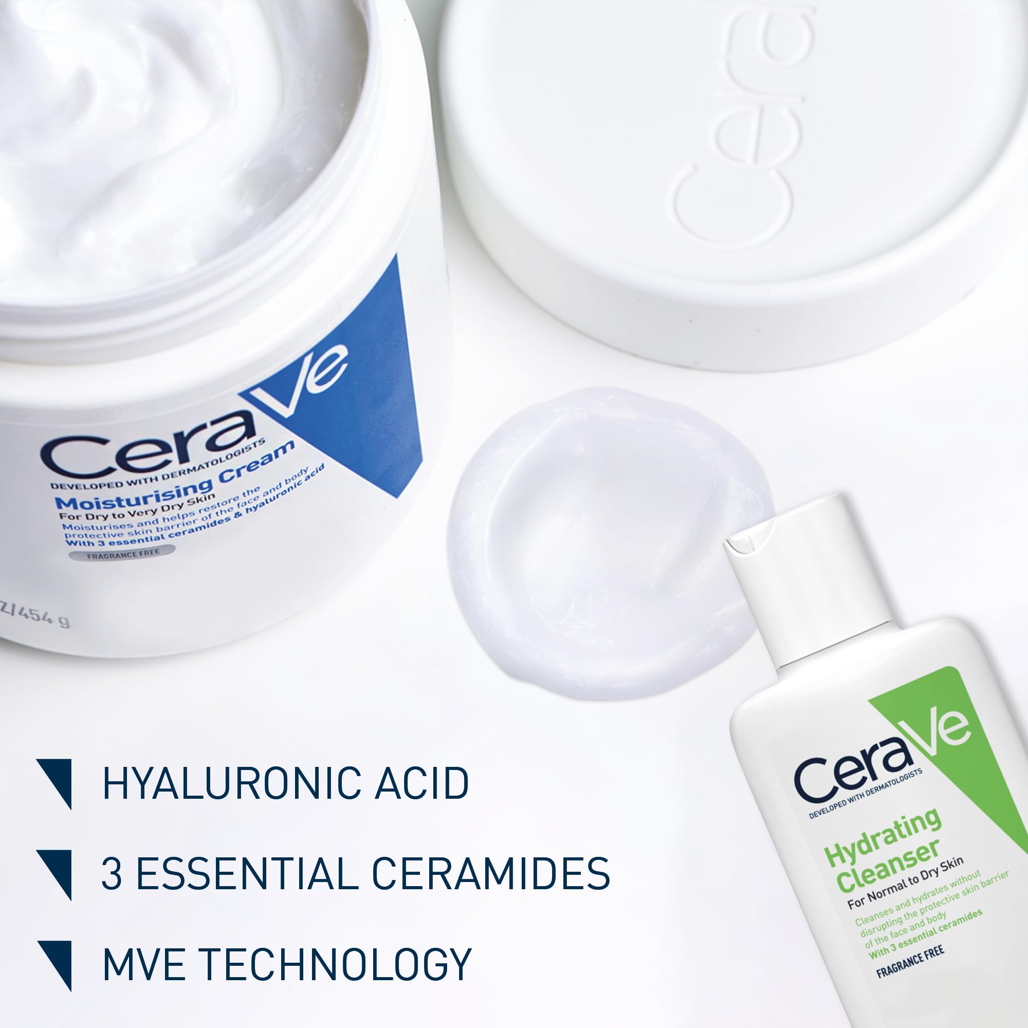 CeraVe Moisturising Cream & Hydrating Cleanser Travel Size Bundle 4