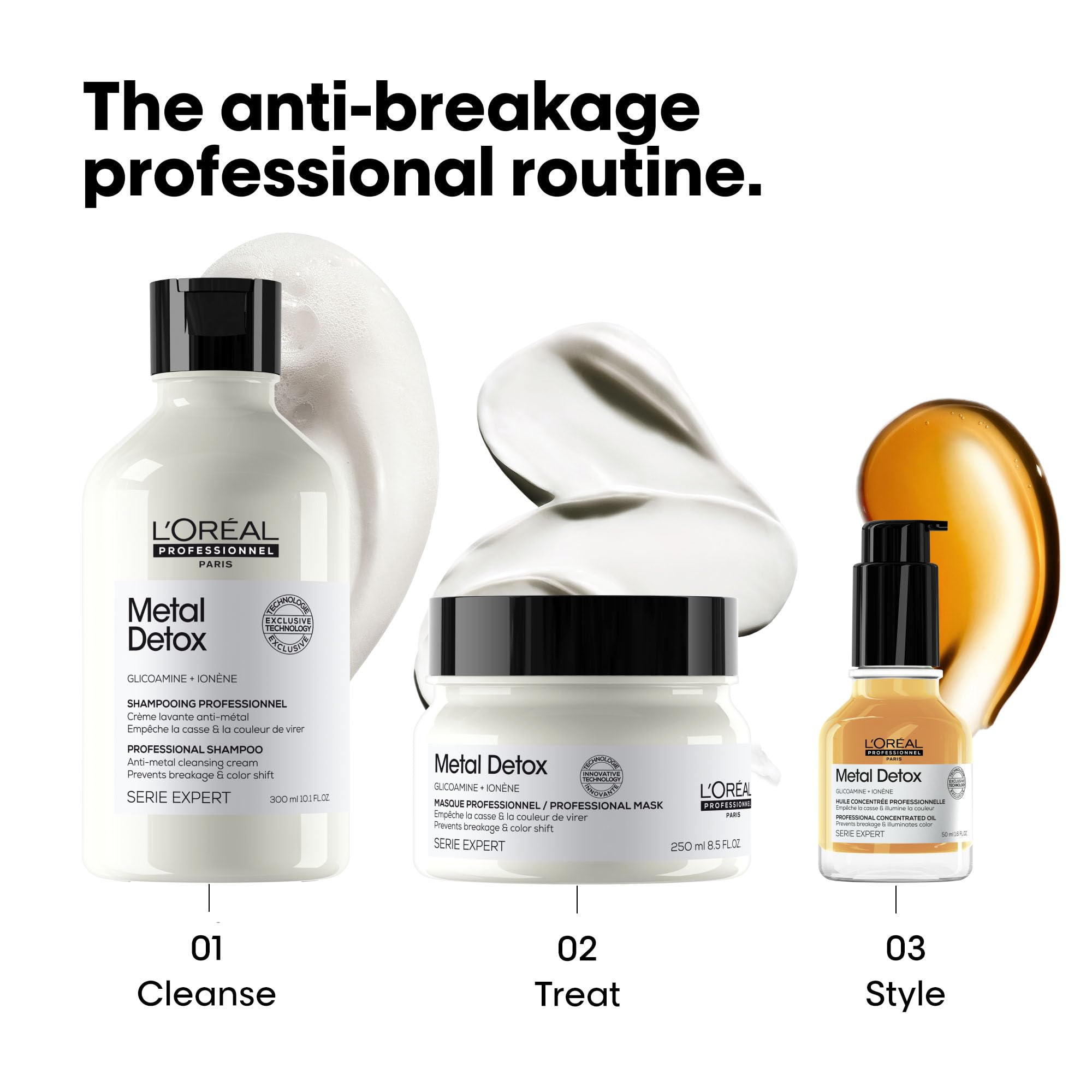 L'Oréal Professionnel Metal Detox Shampoo 300 ml, beugt Haarbruch und Farbverlust durch hartes Wasser vor, klärendes Shampoo, sulfatfrei &amp; vegan, schützt vor Haarschäden 6