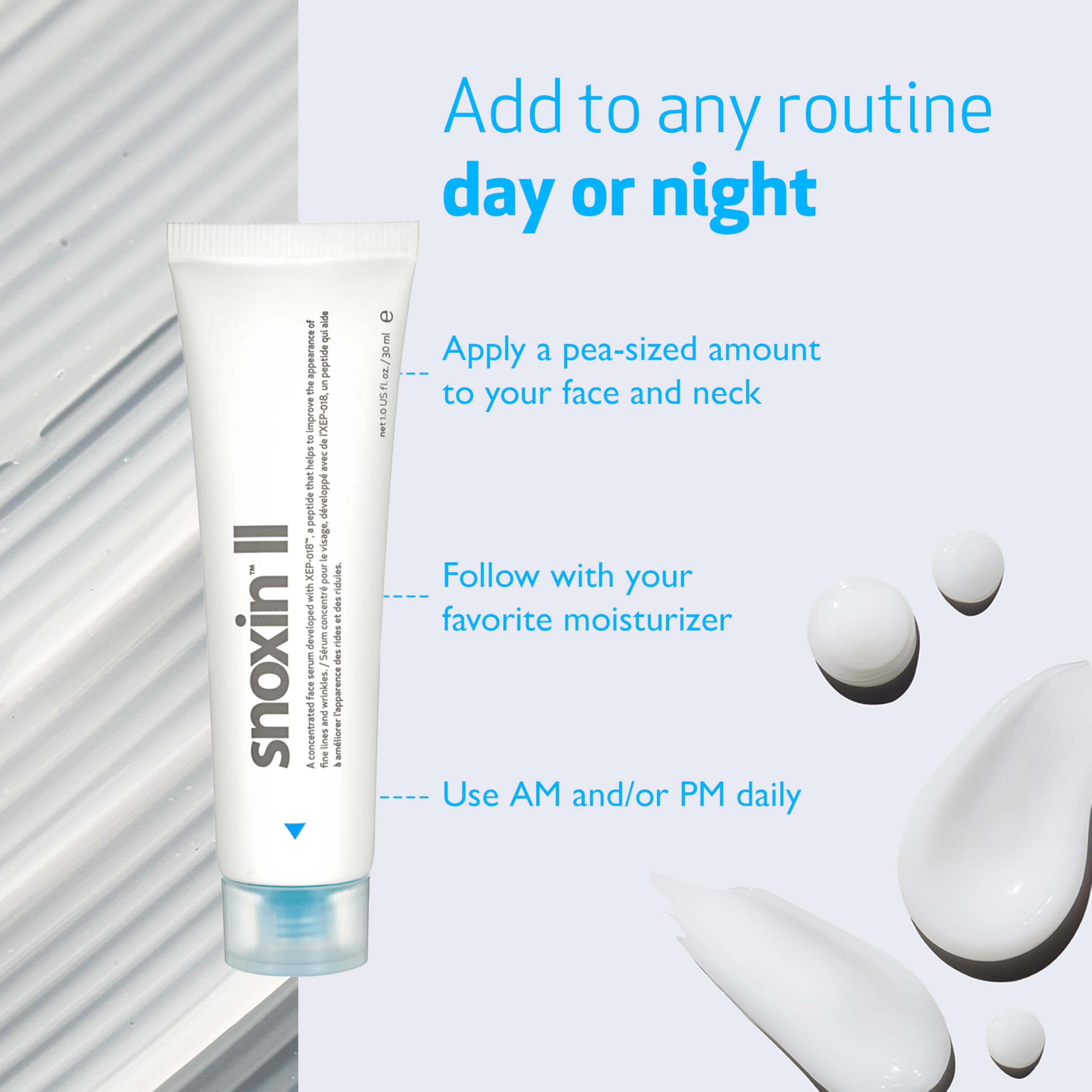 Indeed Labs Snoxin II Peptide Serum for Dynamic Facial Lines and Wrinkles, 30 ml 4