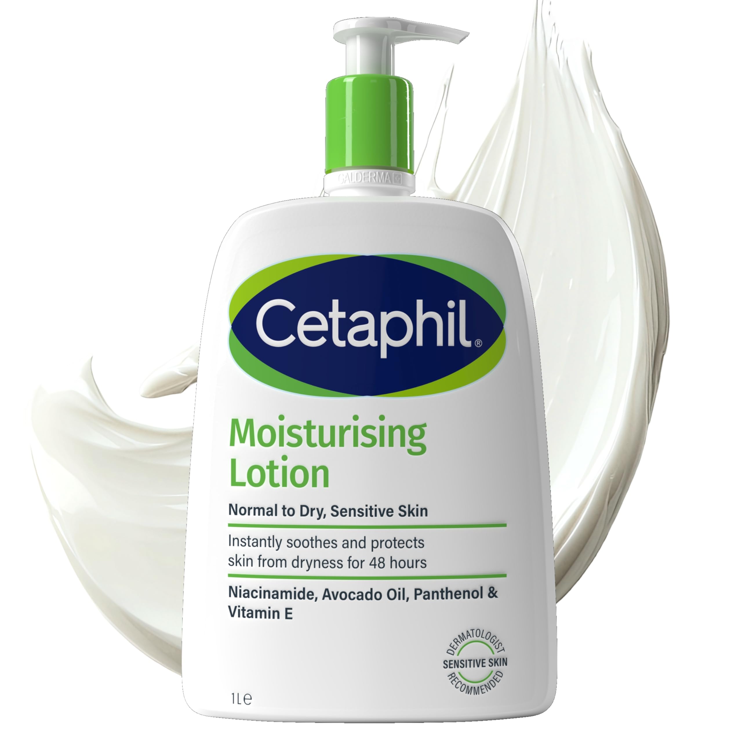 Cetaphil Moisturising Lotion for Face & Body, 1L, Restores Moisture Barrier