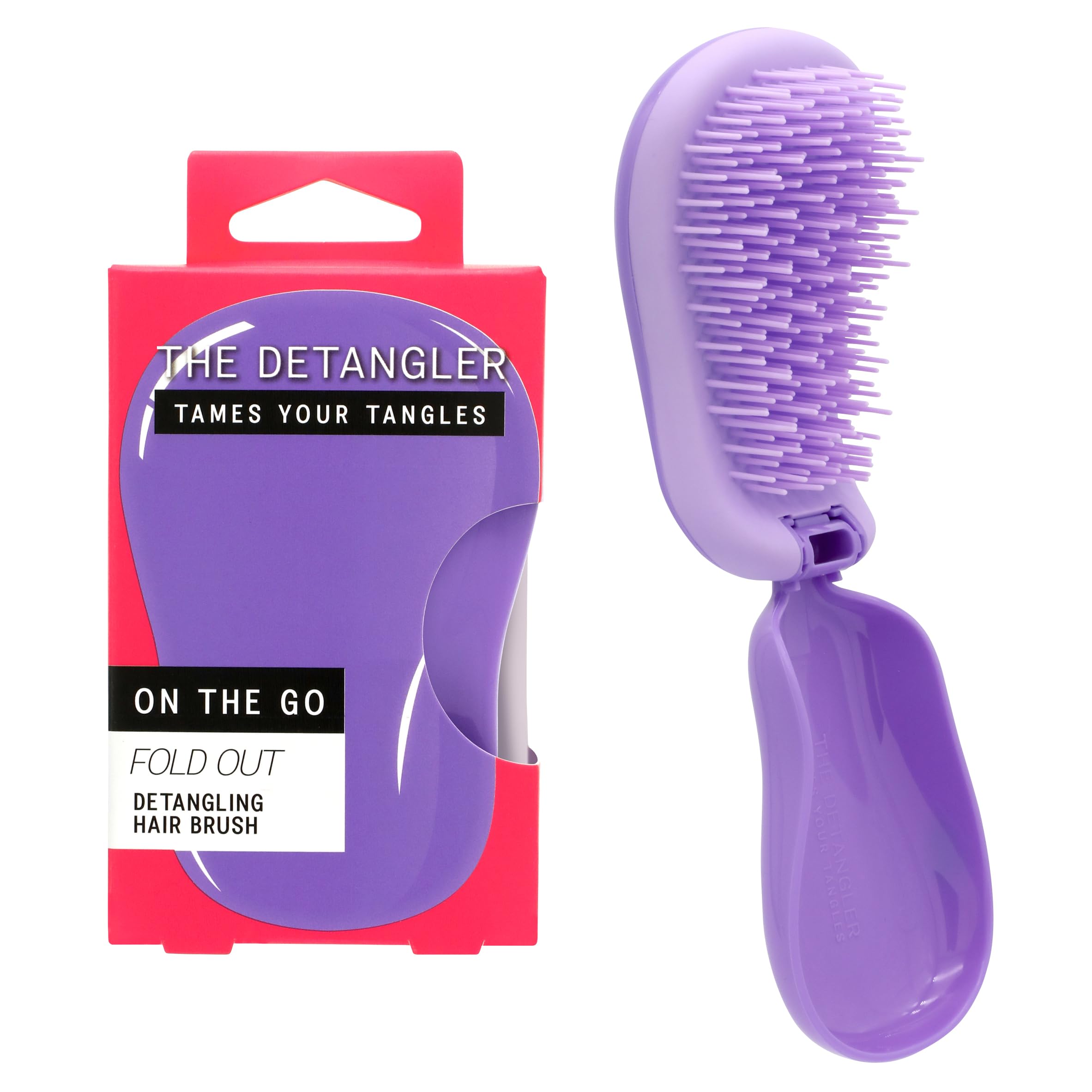 The Detangler On the Go Travel Detangling Hair Brush - Purple with 288 Pins