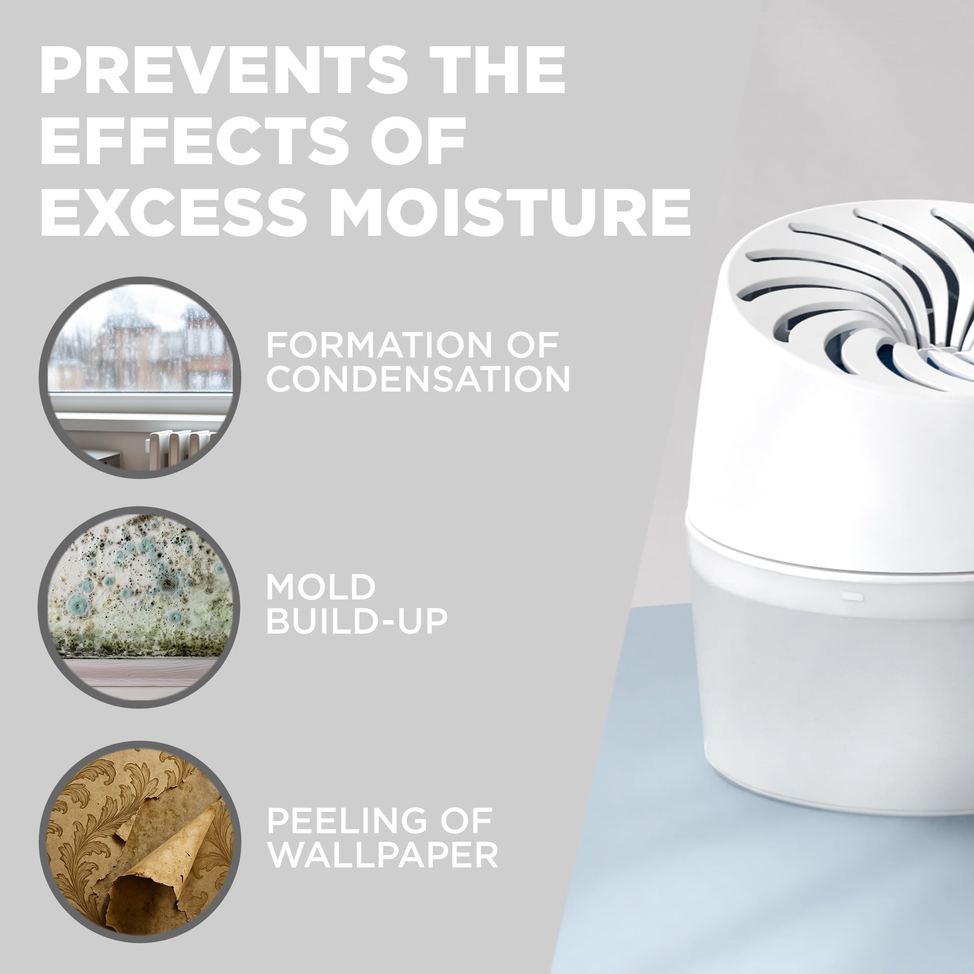 UniBond AERO 360° Humidity Absorber with 1x Refill, Dehumidifier for Rooms up to 20m² 7