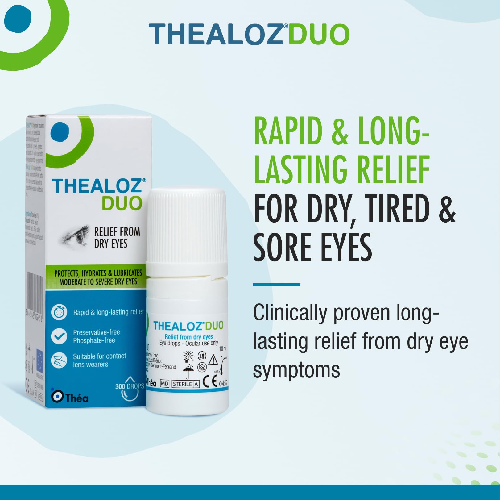 Thea Thealoz Duo Eye Drops - Preservative-Free Lubrication & Hydration for Dry Eyes (10 ml)