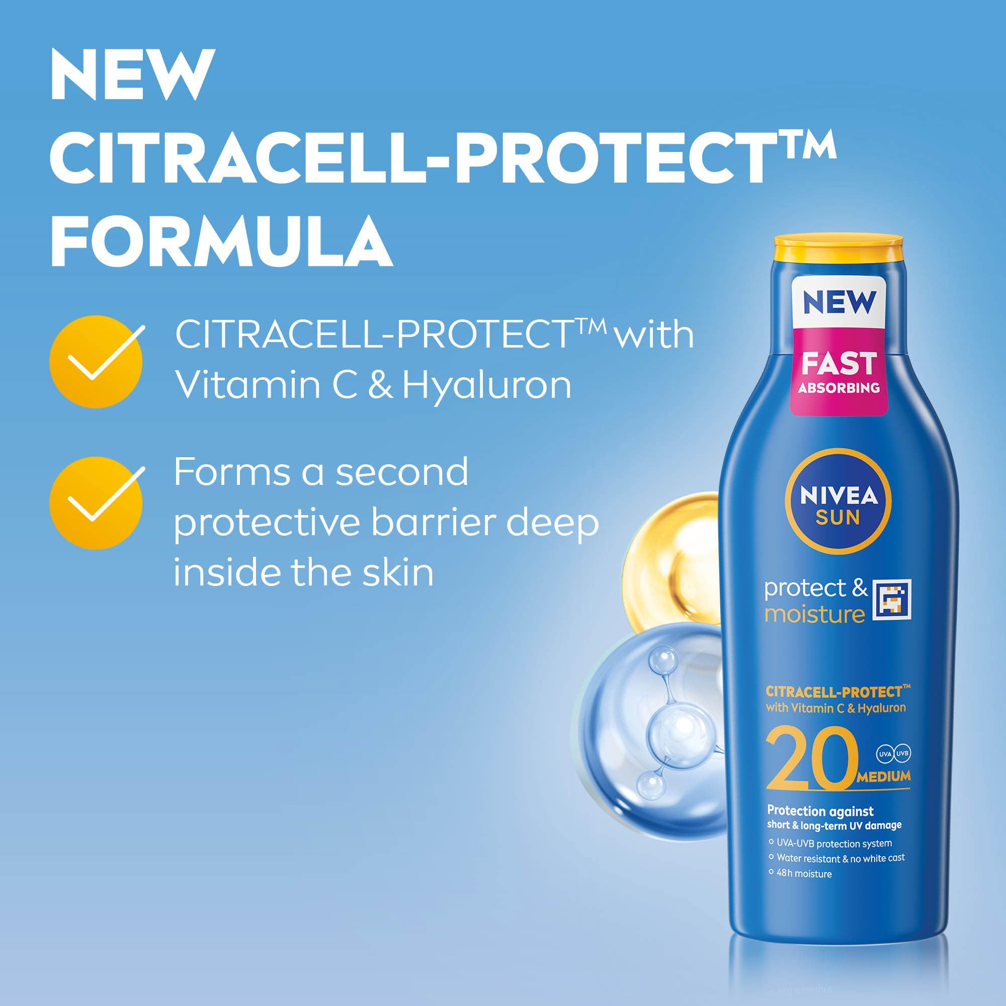 NIVEA SUN Protect & Moisture Sun Lotion SPF 20 with Vitamin E, 48H Moisture, 200 ml 4