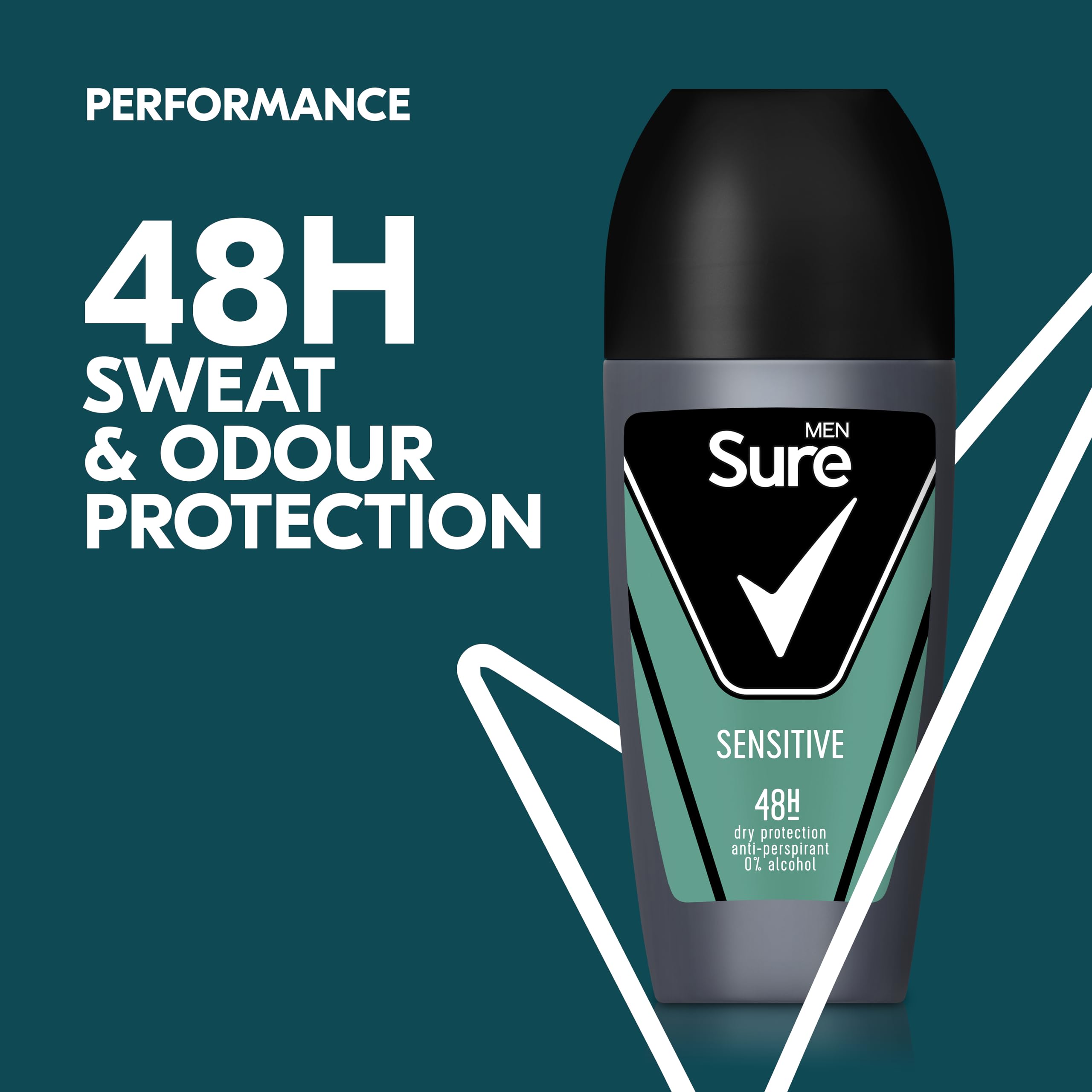 Sure Men Sensitive Roll-On Deodorant Antitranspirant mit MotionSense-Technologie 3