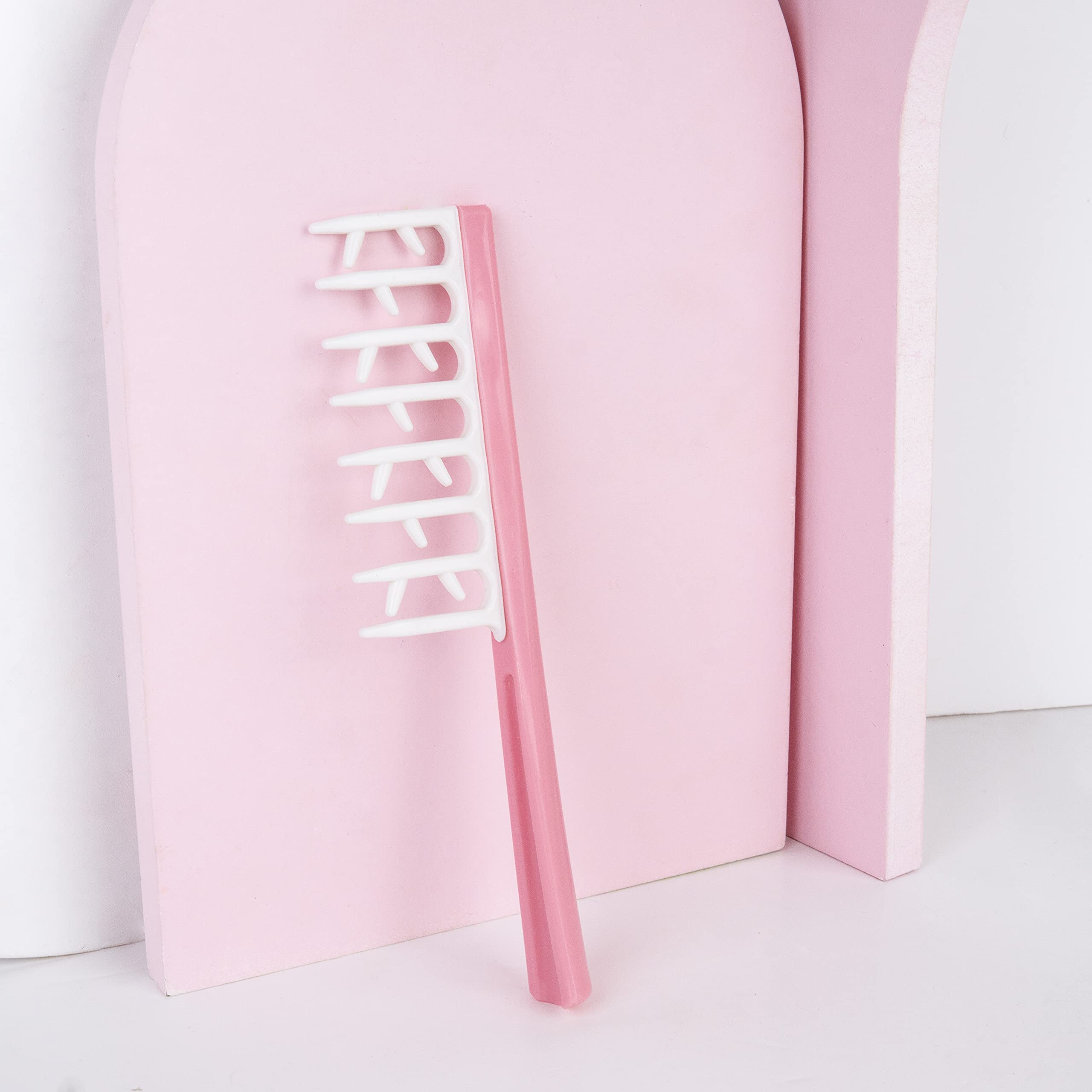 Brushworks Smoothing Curl Comb Pink for Frizz Reduction and Curl Definition 3