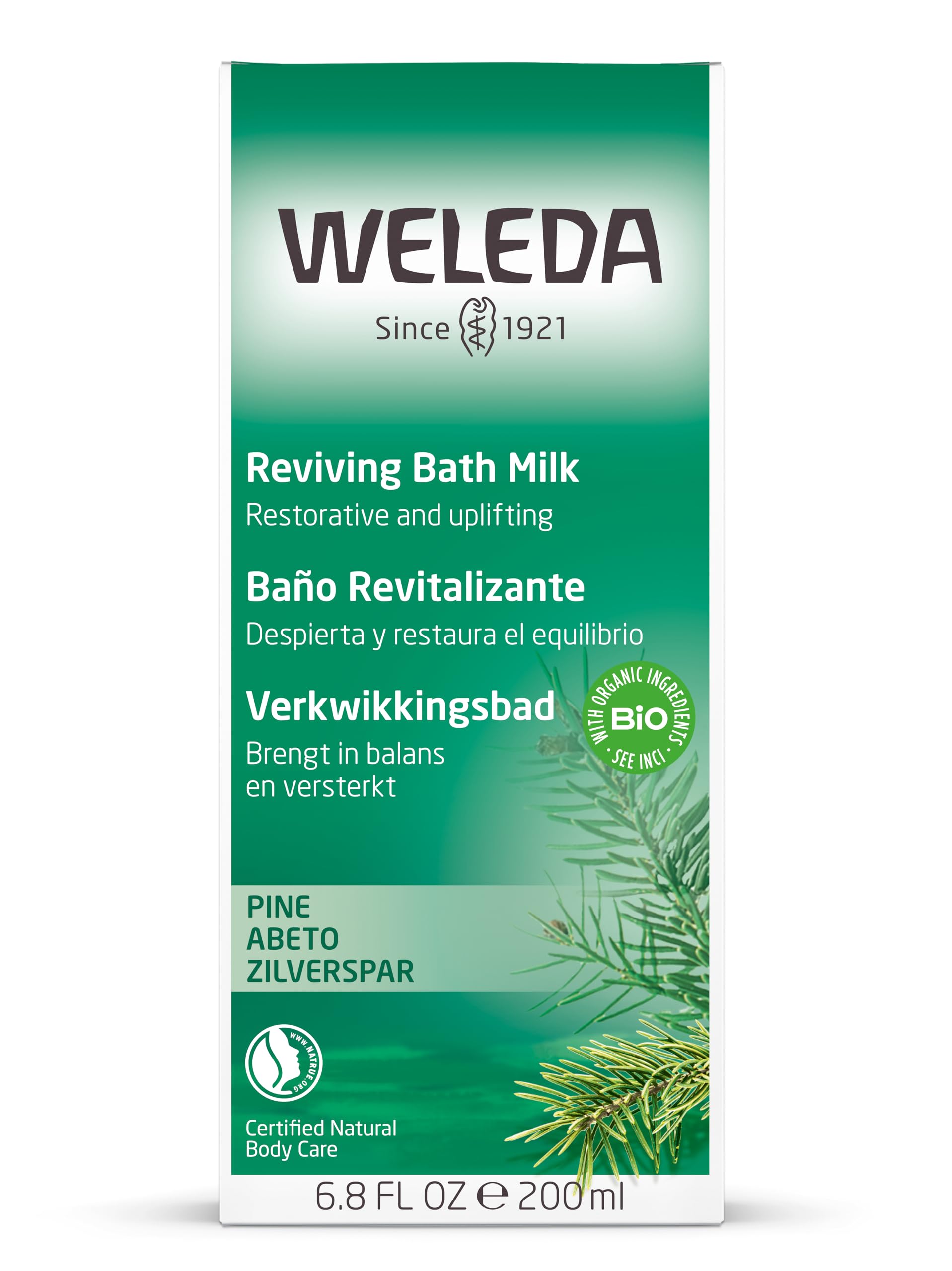 Weleda Pine Reviving Bath Milk for Stress and Fatigue Relief, 200 ml