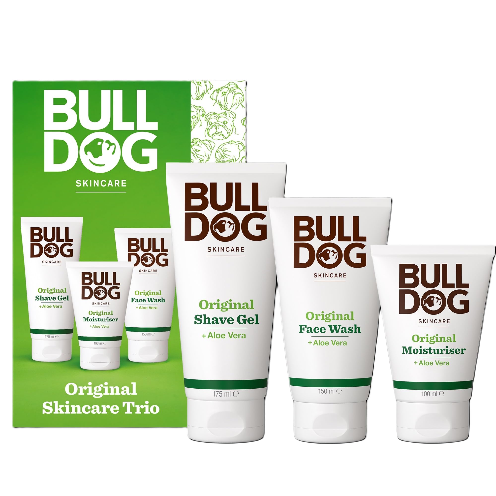 Bulldog Skincare Original Trio Gift Set: Face Wash, Shave Gel & Moisturiser for Men
