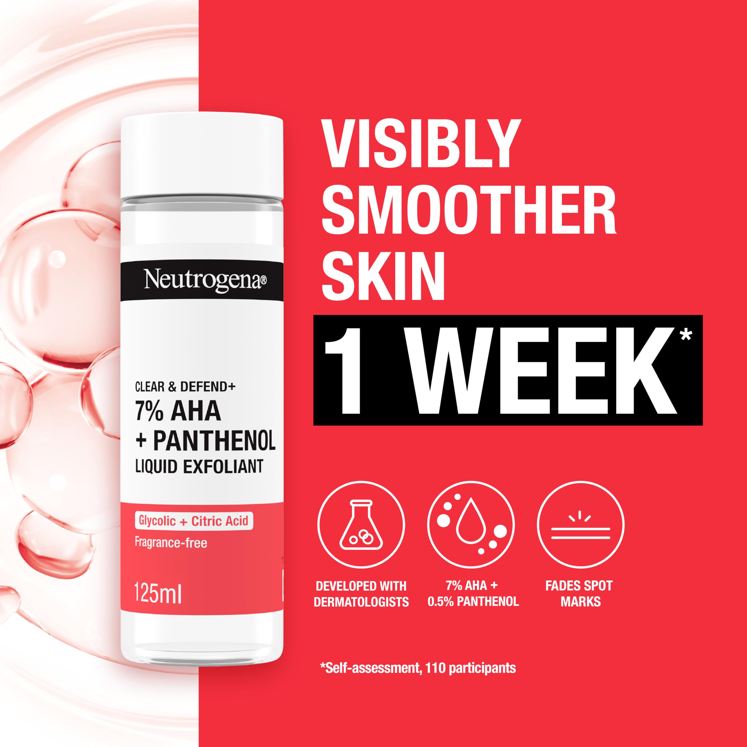 Neutrogena Clear & Defend+ Liquid Exfoliant with 7% AHA & 0.5% Panthenol (125ml) 3