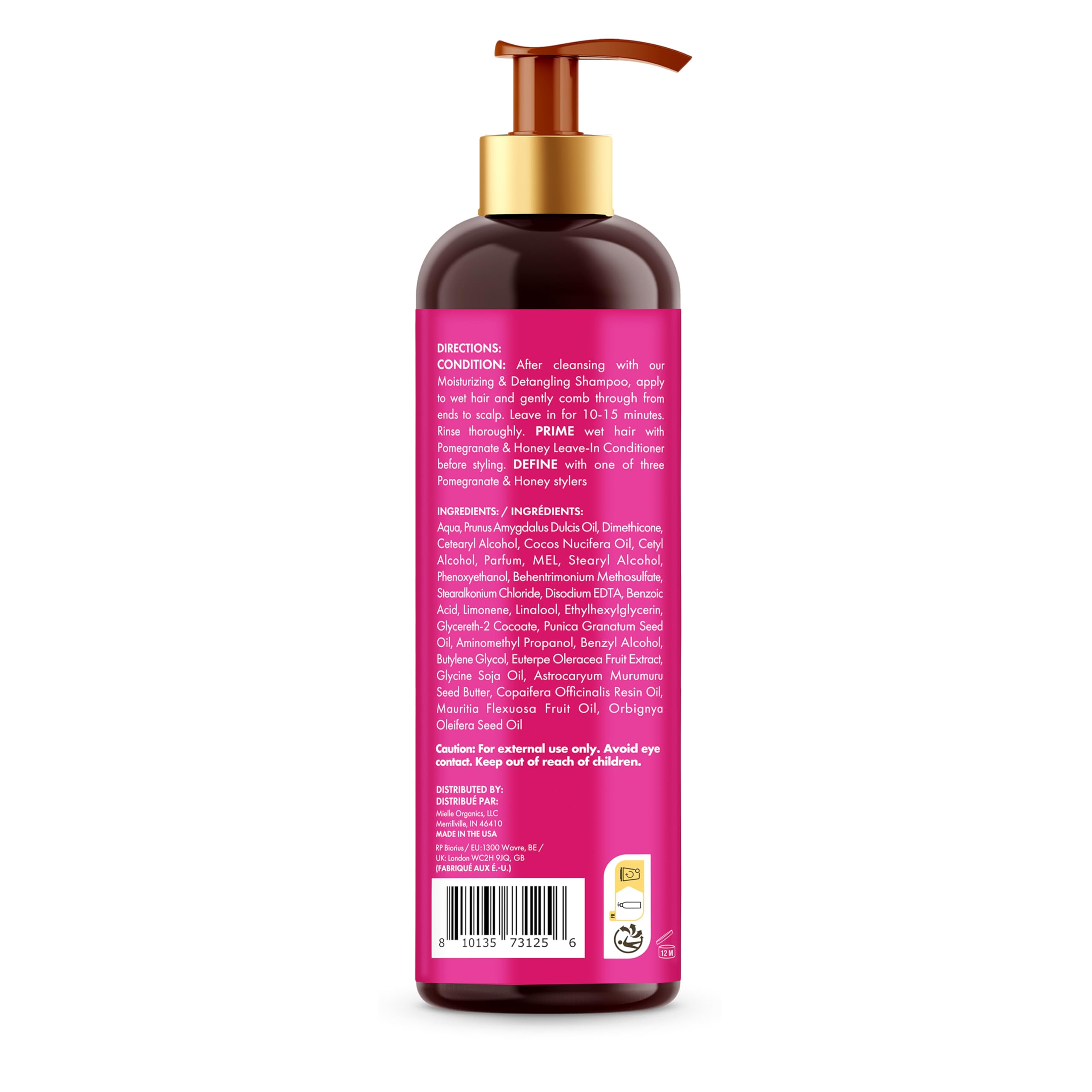 Mielle Pomegranate & Honey Detangling Conditioner for Curly Hair - Deep Moisture