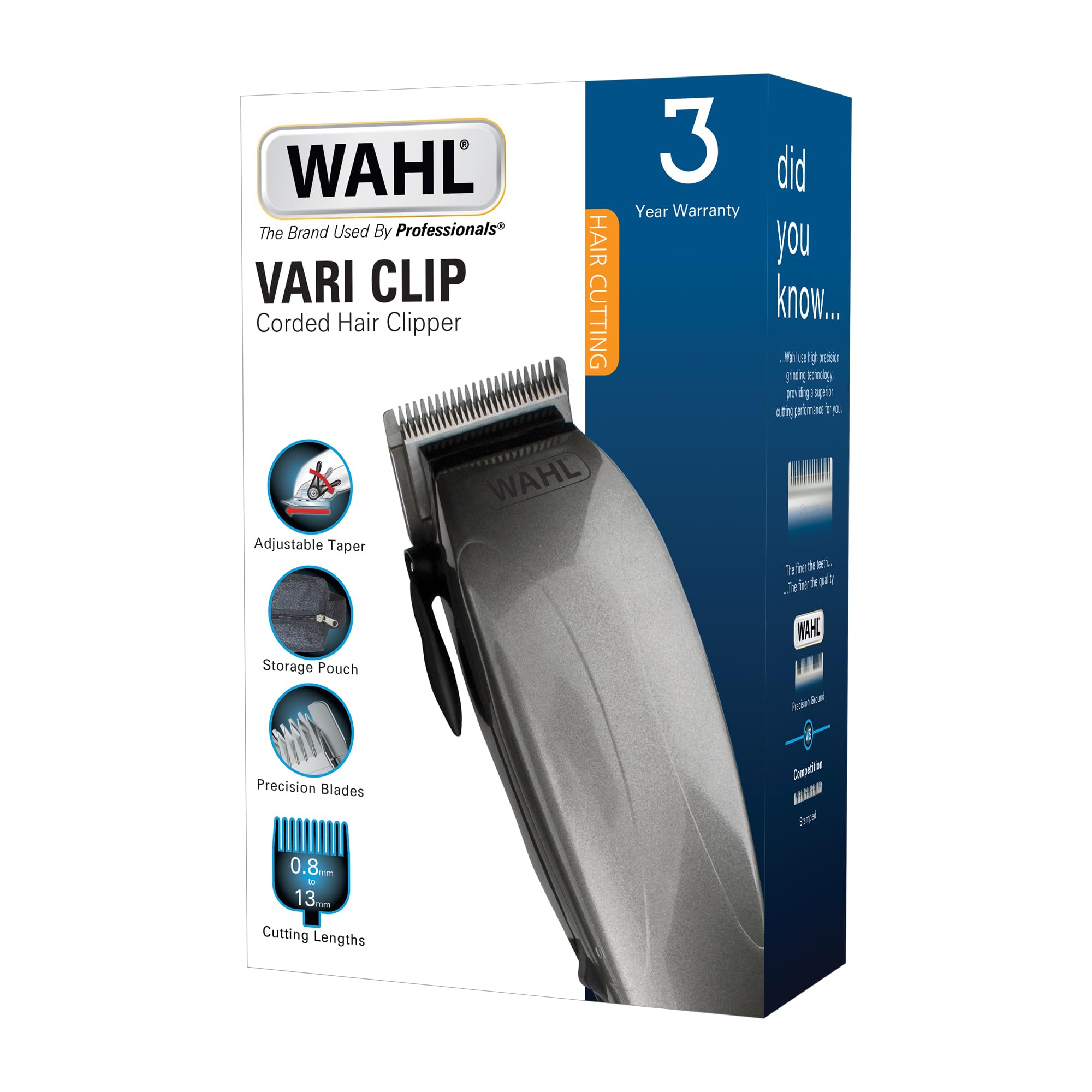 Wahl Vari Corded Clipper Hair Clippers for Men with Adjustable Taper Lever