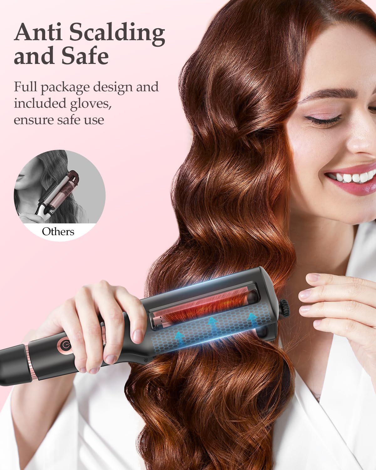 BESTOPE MIX 4-In-1 Adjustable Wave Curling Iron - 22/25/32/38mm Ionic Beach Waver 5