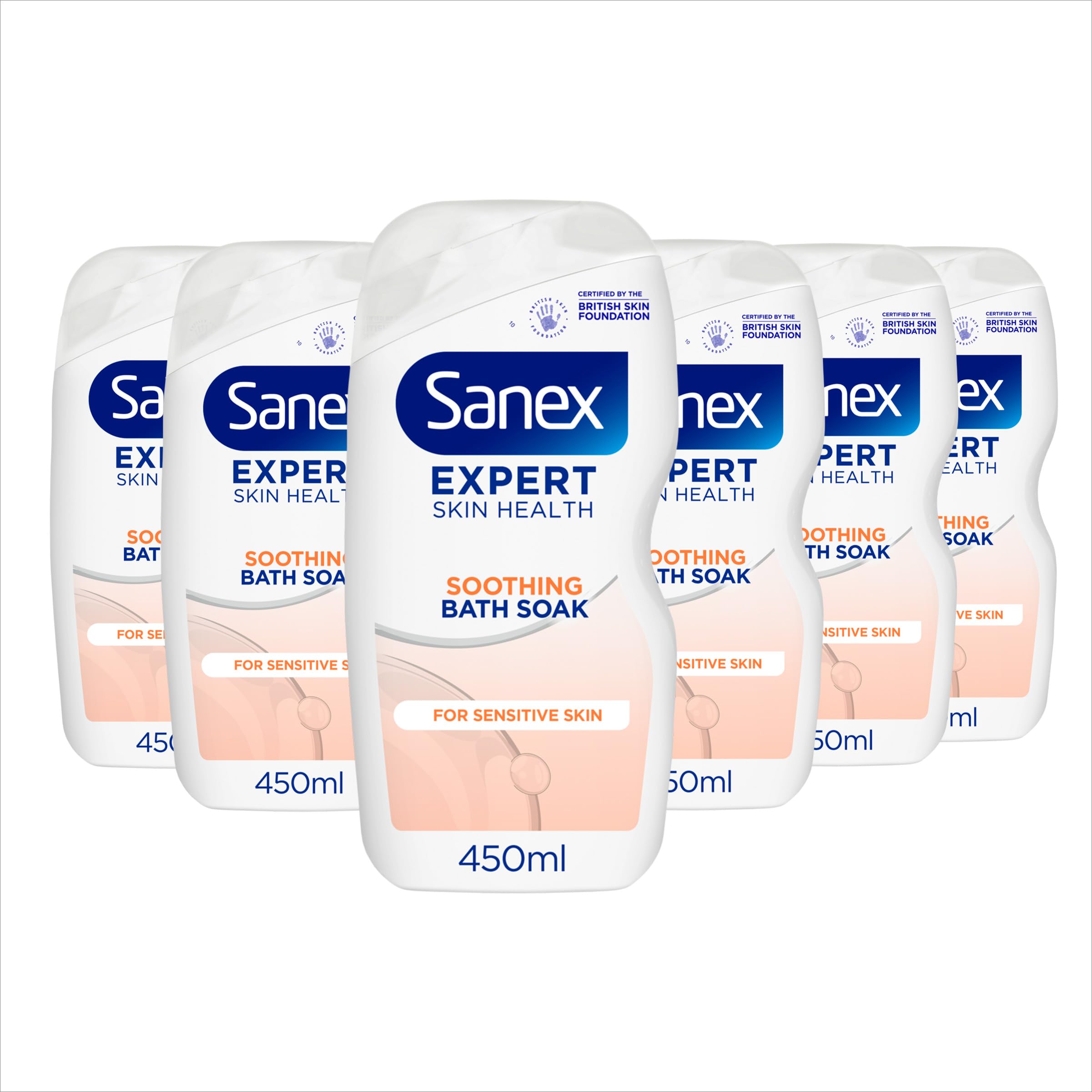 Sanex Expert Skin Health Soothing Bath Soak for Sensitive Skin, 450ml (6 Pack)