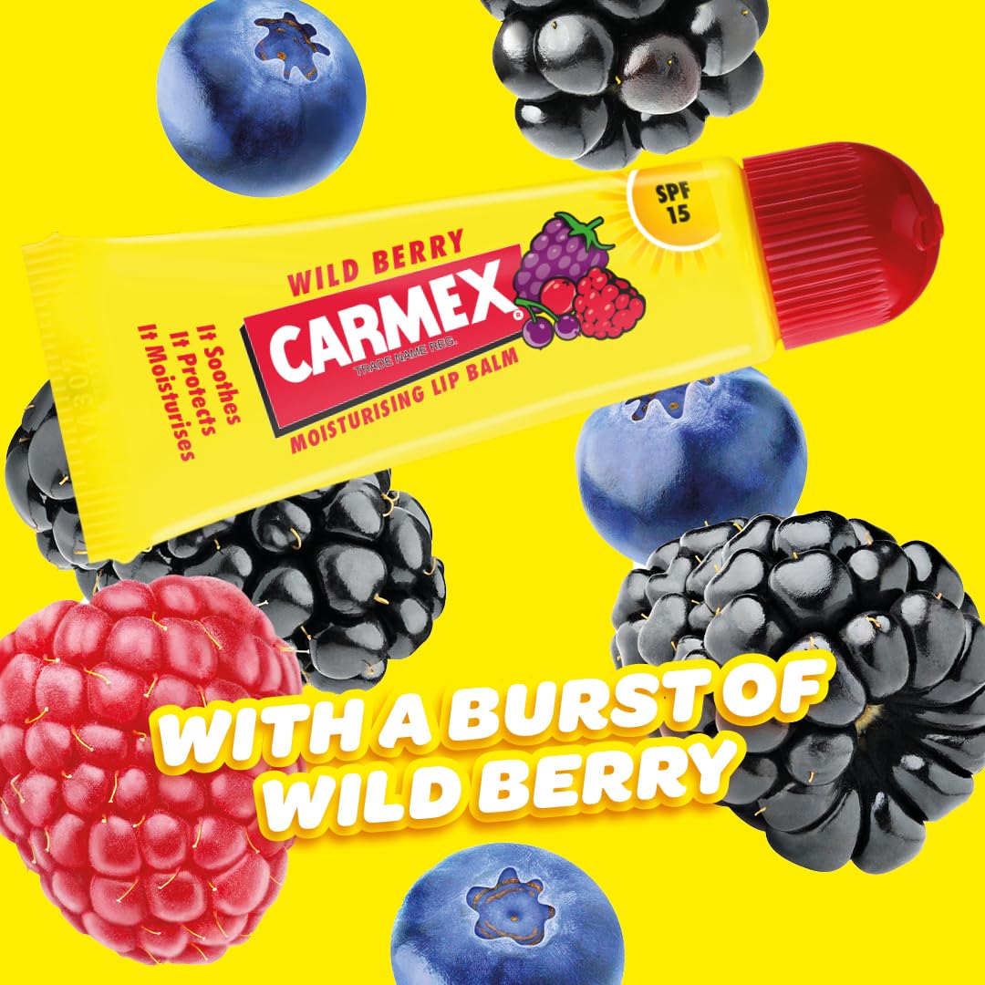 CARMEX Wild Berry SPF15 Lip Balm Tube - Hydrating, Tingle-Free Sun Protection 7