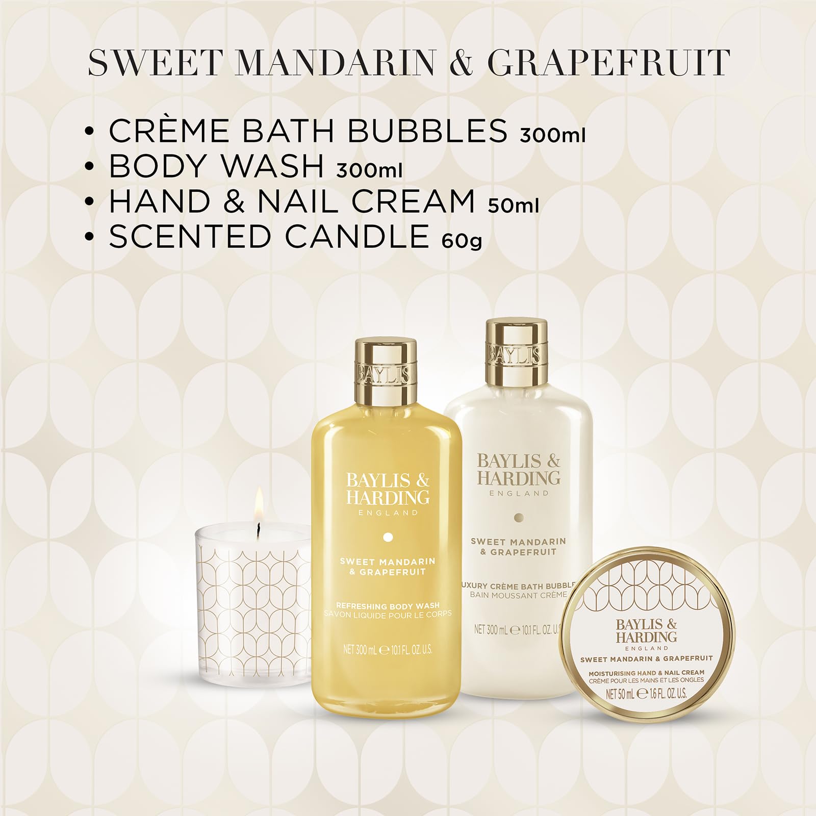 Baylis & Harding Sweet Mandarin & Grapefruit Candlelit Bathing Gift Set 3