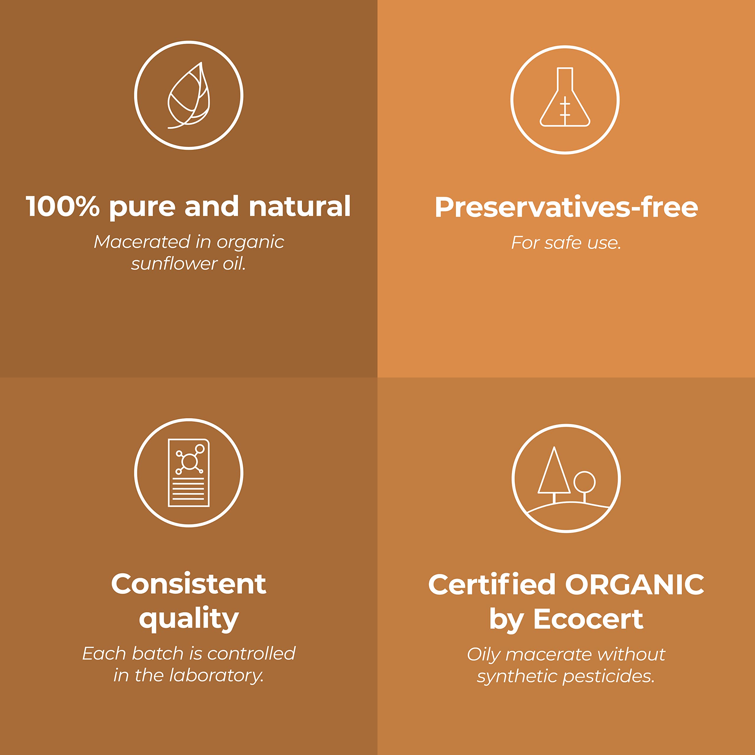 Aroma Labs ORGANIC Calendula Infused Oil - 250mL - 100% Pure Vegetable Oil 4