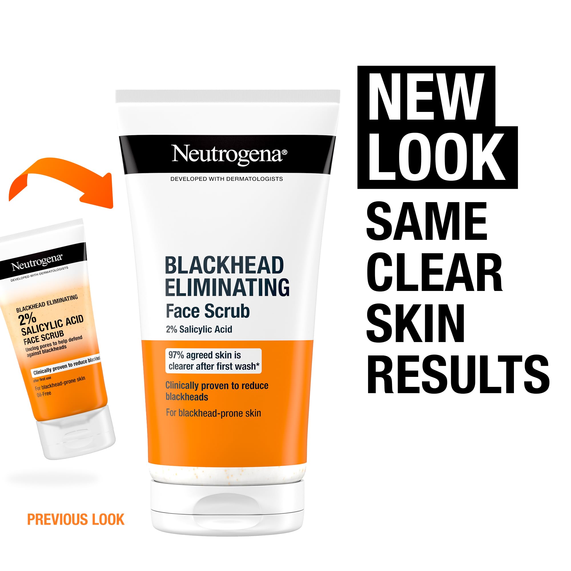 Neutrogena Mitesser-Peeling (1 x 150 ml), Sanfte Gesichtspflege mit 2 % Salicylsäure, ölfreies Peeling zur Reduzierung von Mitessern ab dem ersten Tag, geeignet für zu Mitessern neigende Haut 3