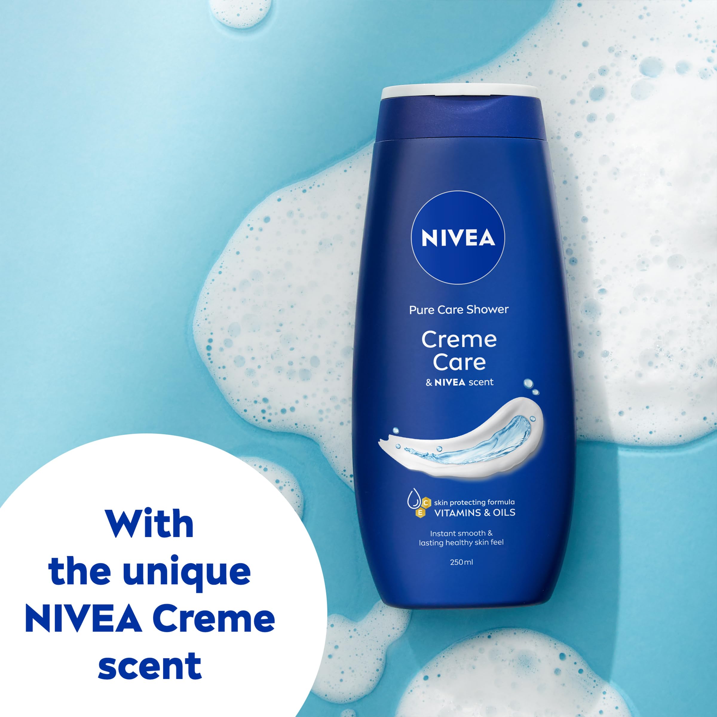 NIVEA Crème Care Shower Cream Body Wash with Vitamin C, E, and Precious Oils (250 ml) 3