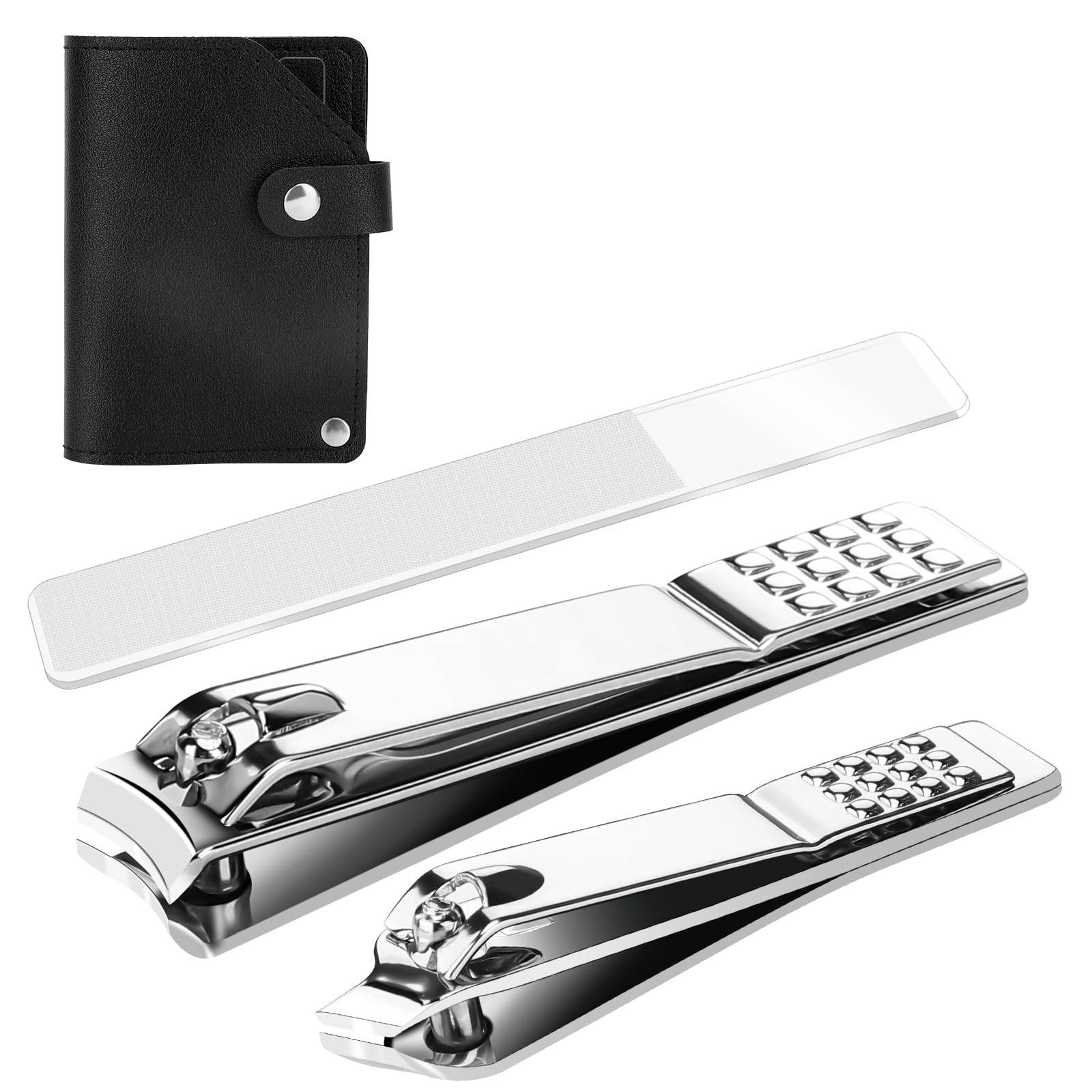 Euqvunn 3 Pcs Carbon Steel Nail Clipper Set for Thick Nails with File