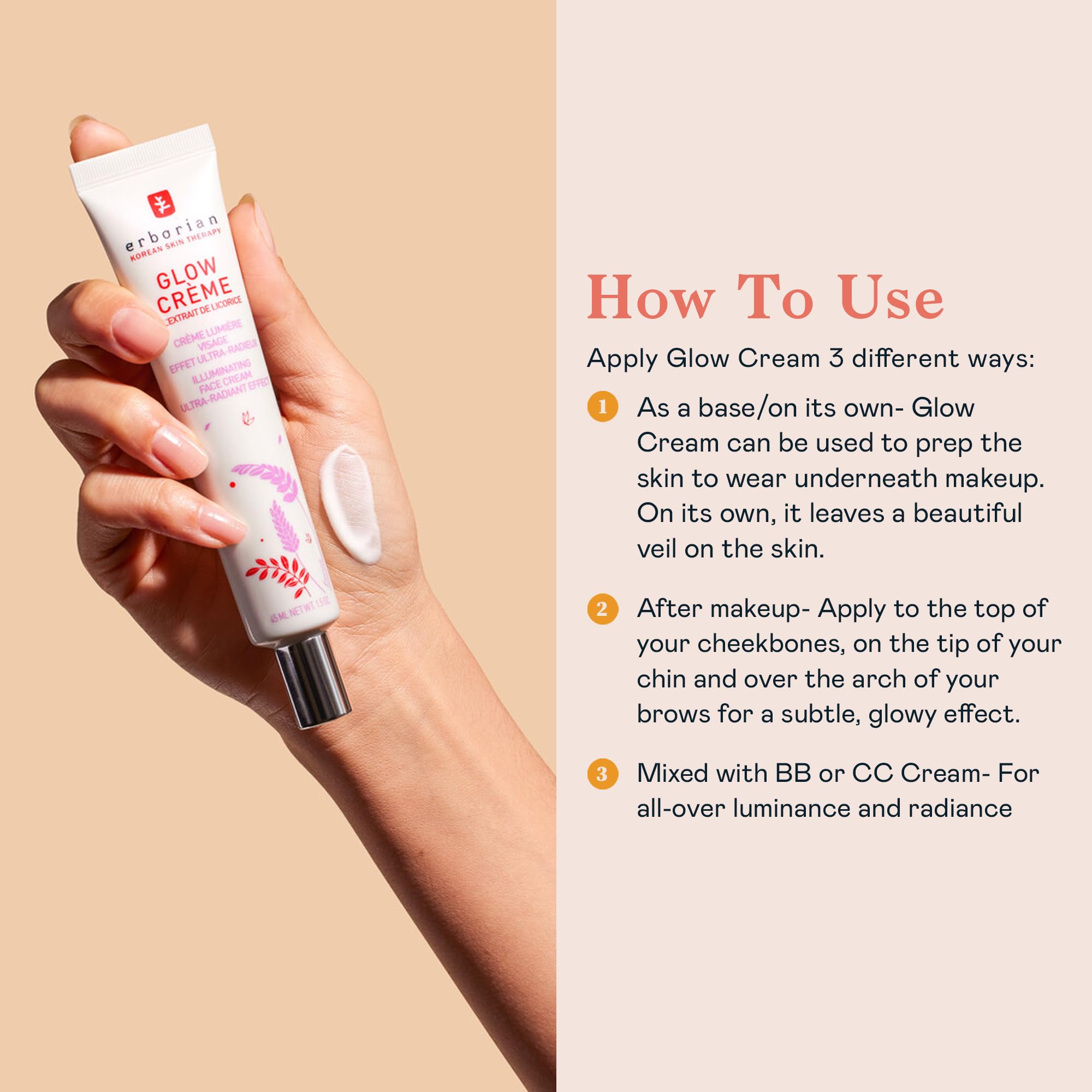 Erborian Glow Crème Illuminating Moisturizing Foundation Primer - Pearl 4