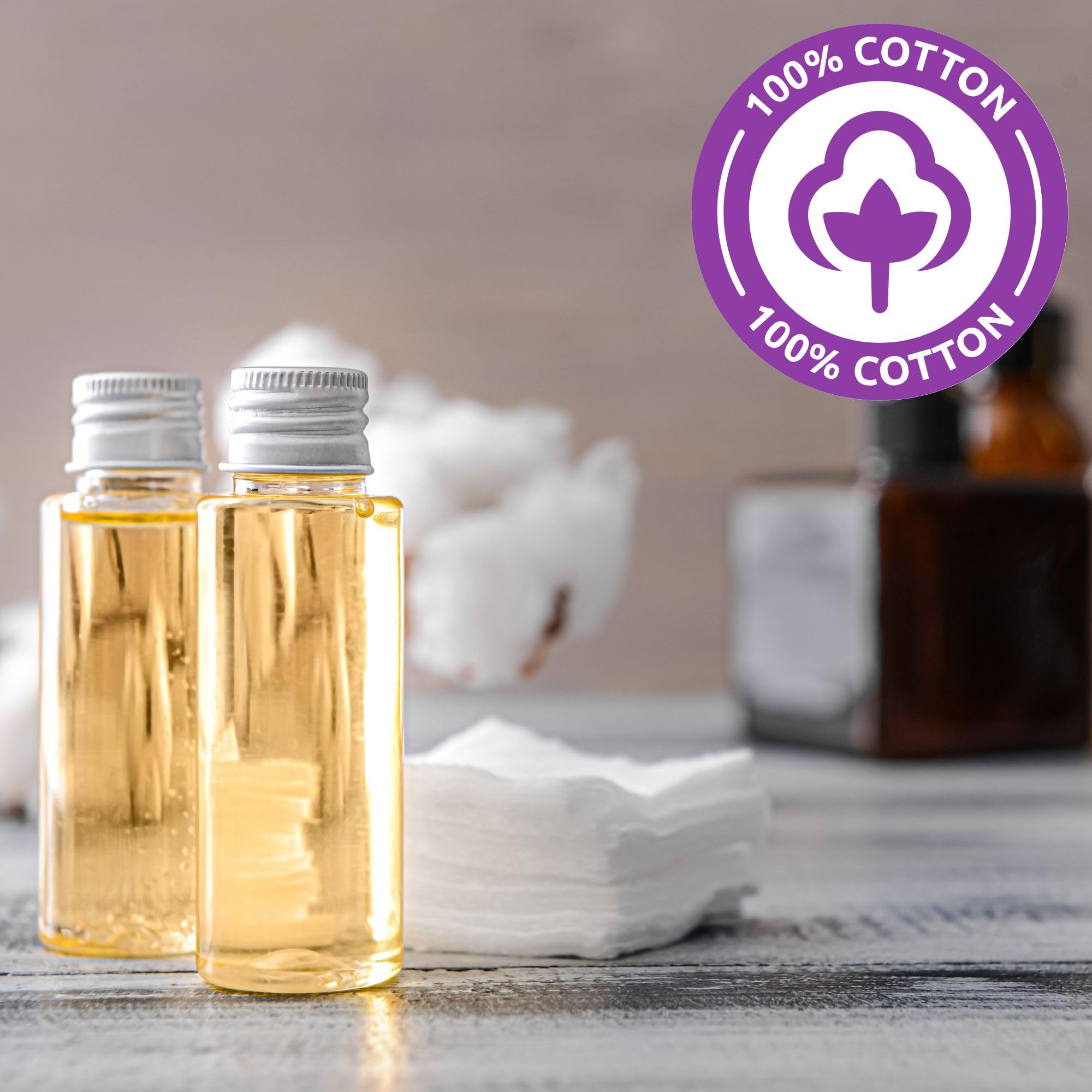 Pretty Cotton Standard Size Square Cotton Pads for Gentle Makeup Remover and Cleansing 4