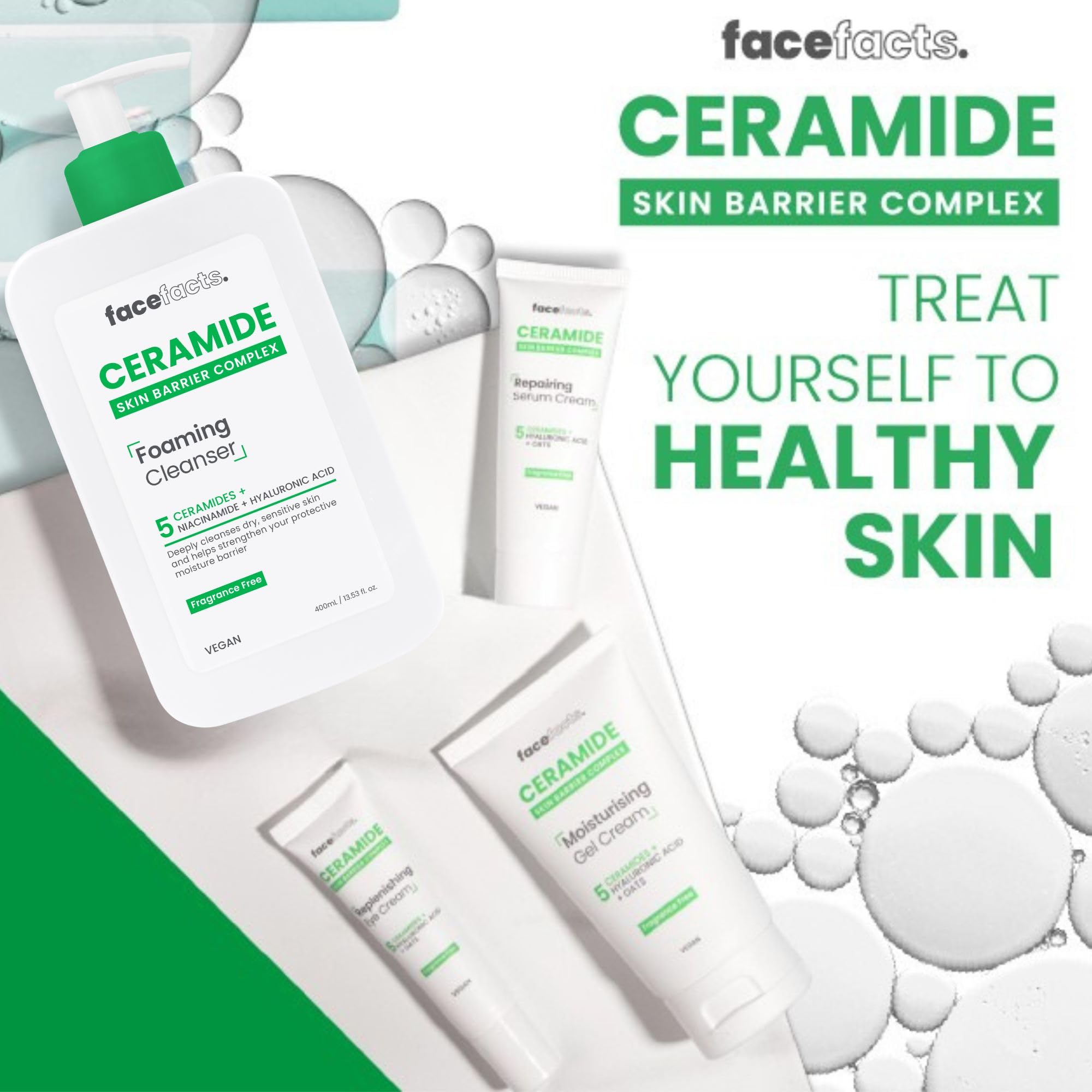 Face Facts Ceramide Foaming Cleanser mit Hyaluronsäure und Hafer für empfindliche Haut 4