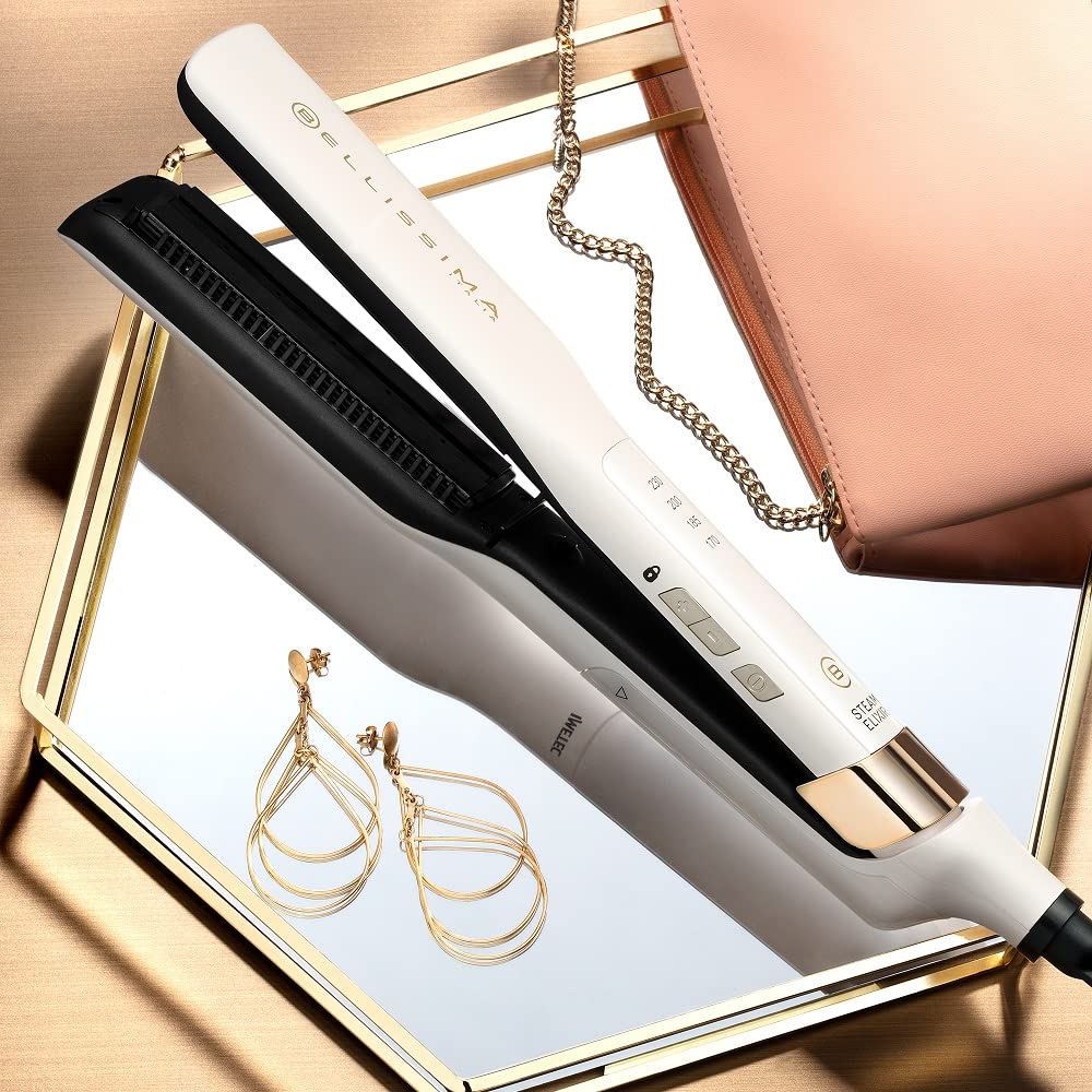 BELLISSIMA Steam Elixir Hair Straightener with Argan Oil Ceramic Plates 8