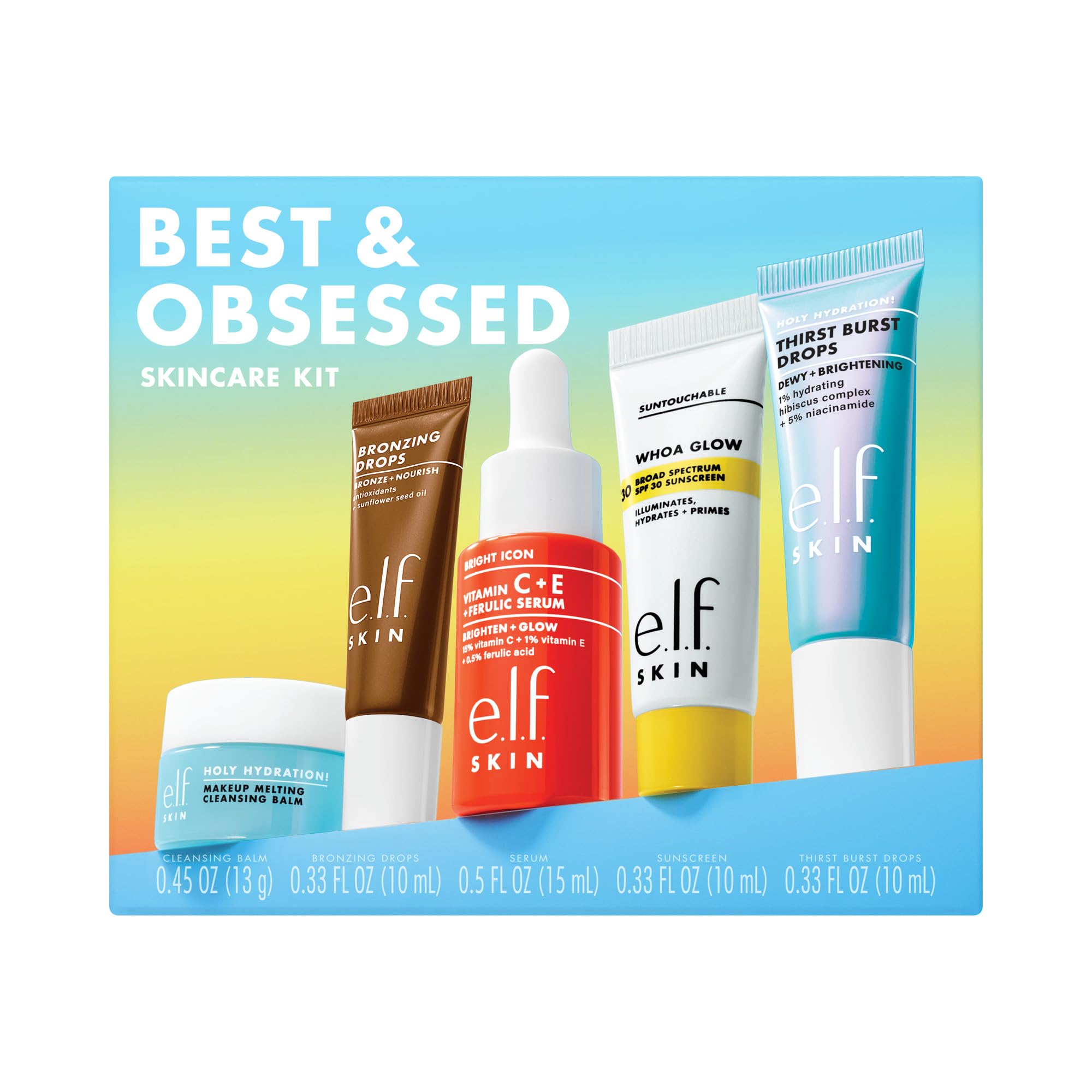 e.l.f. SKIN Best & Obsessed Travel Skincare Kit with SPF 30