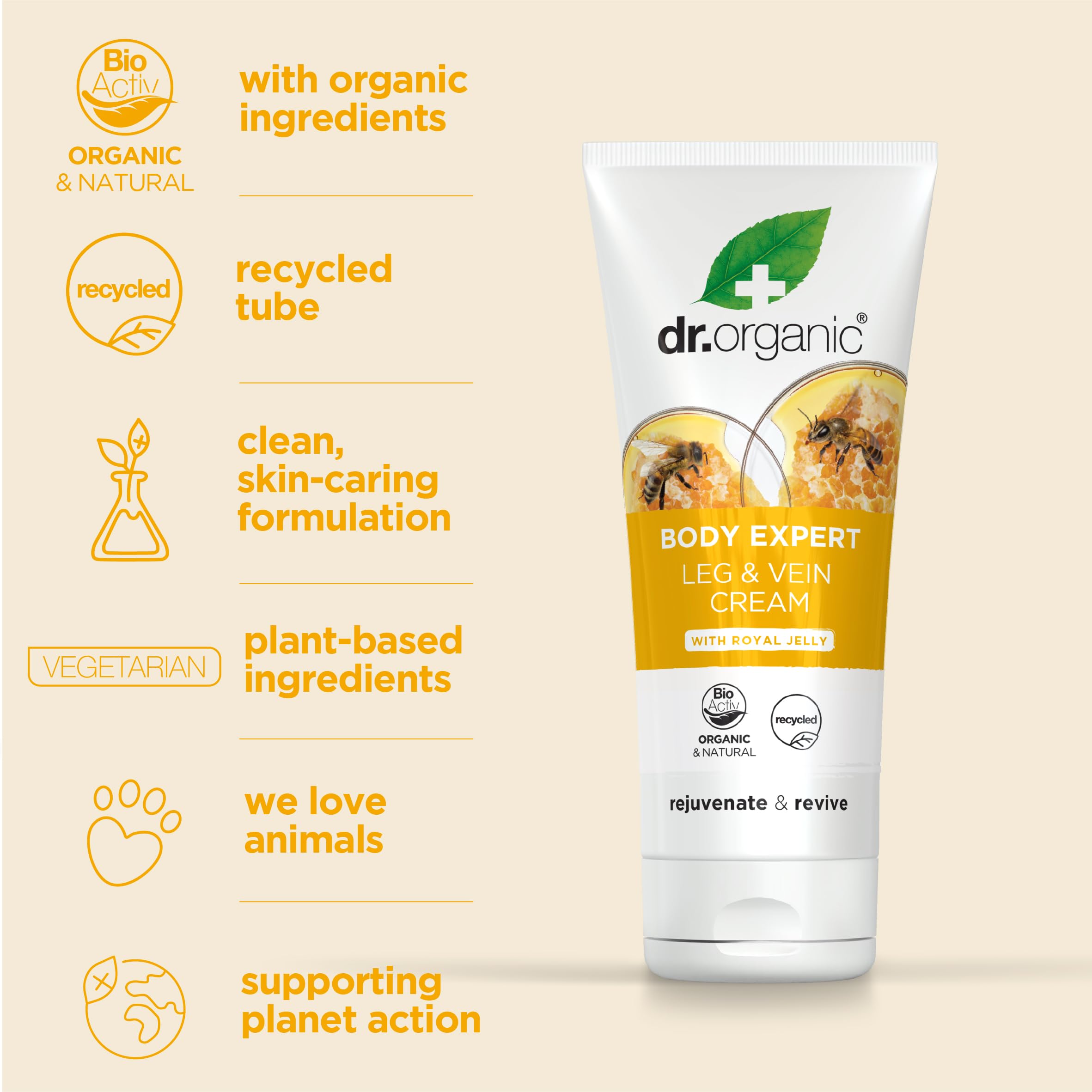 Dr Organic Skin Expert Leg & Vein Cream with Organic Royal Jelly 3