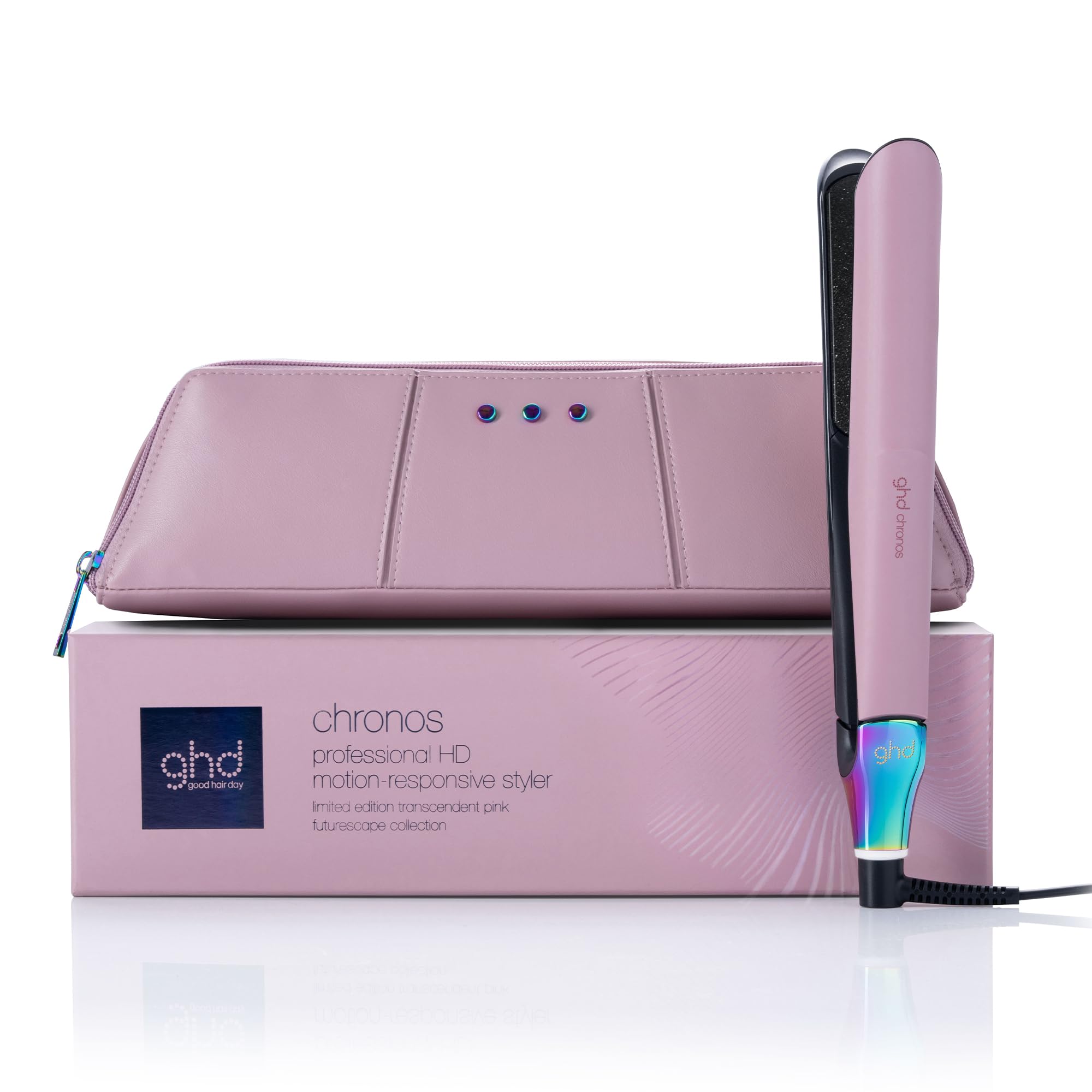 ghd Chronos Limited Edition Hair Straightener in Transcedent Pink with Bag & Mat
