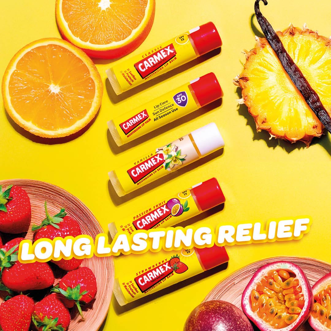Carmex Fruity Lip Balm Travel Set: 5 Flavors with SPF 15/30 Protection 6