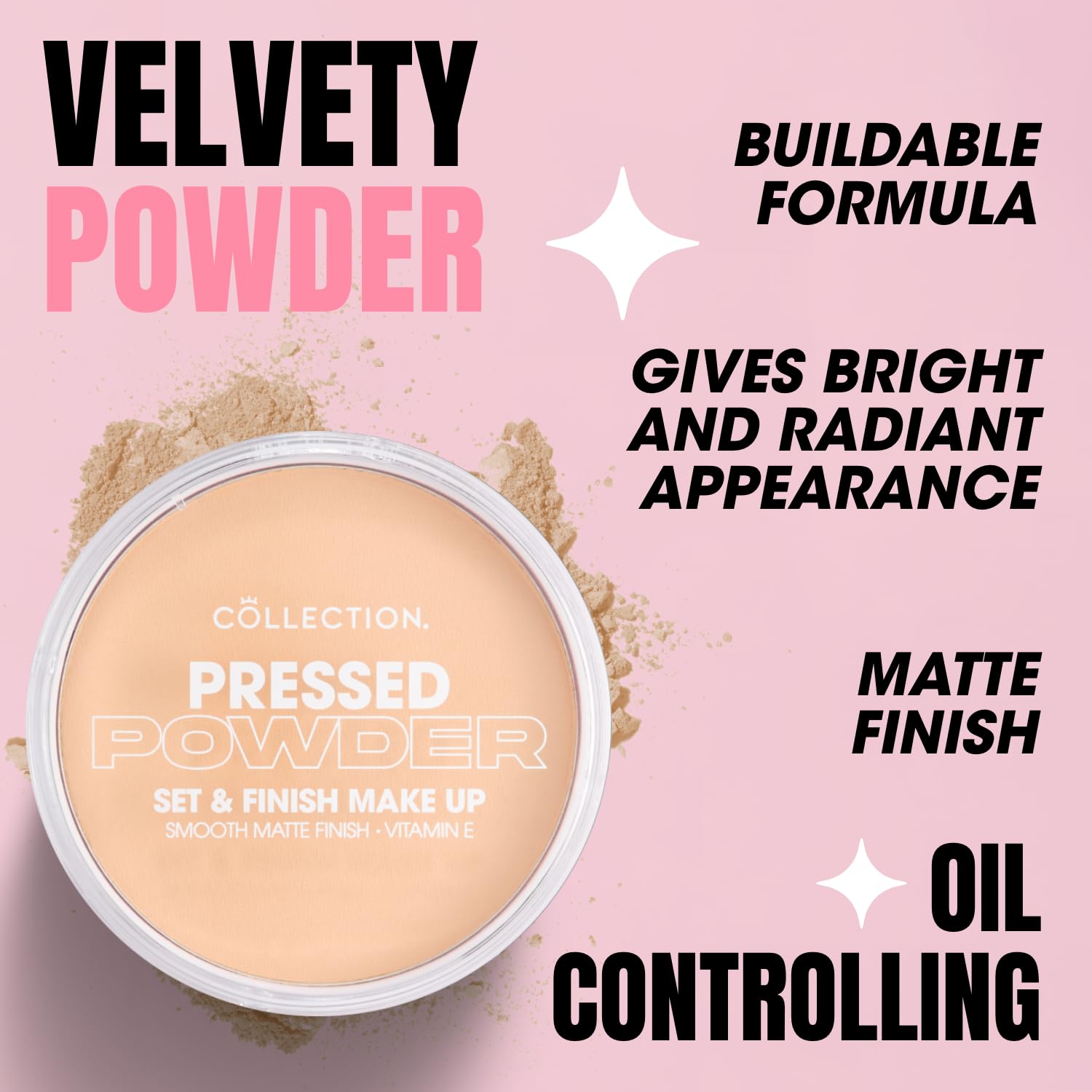 Collection Cosmetics Pressed Powder, Velvety Matte Finish, Candlelight, 15g 5