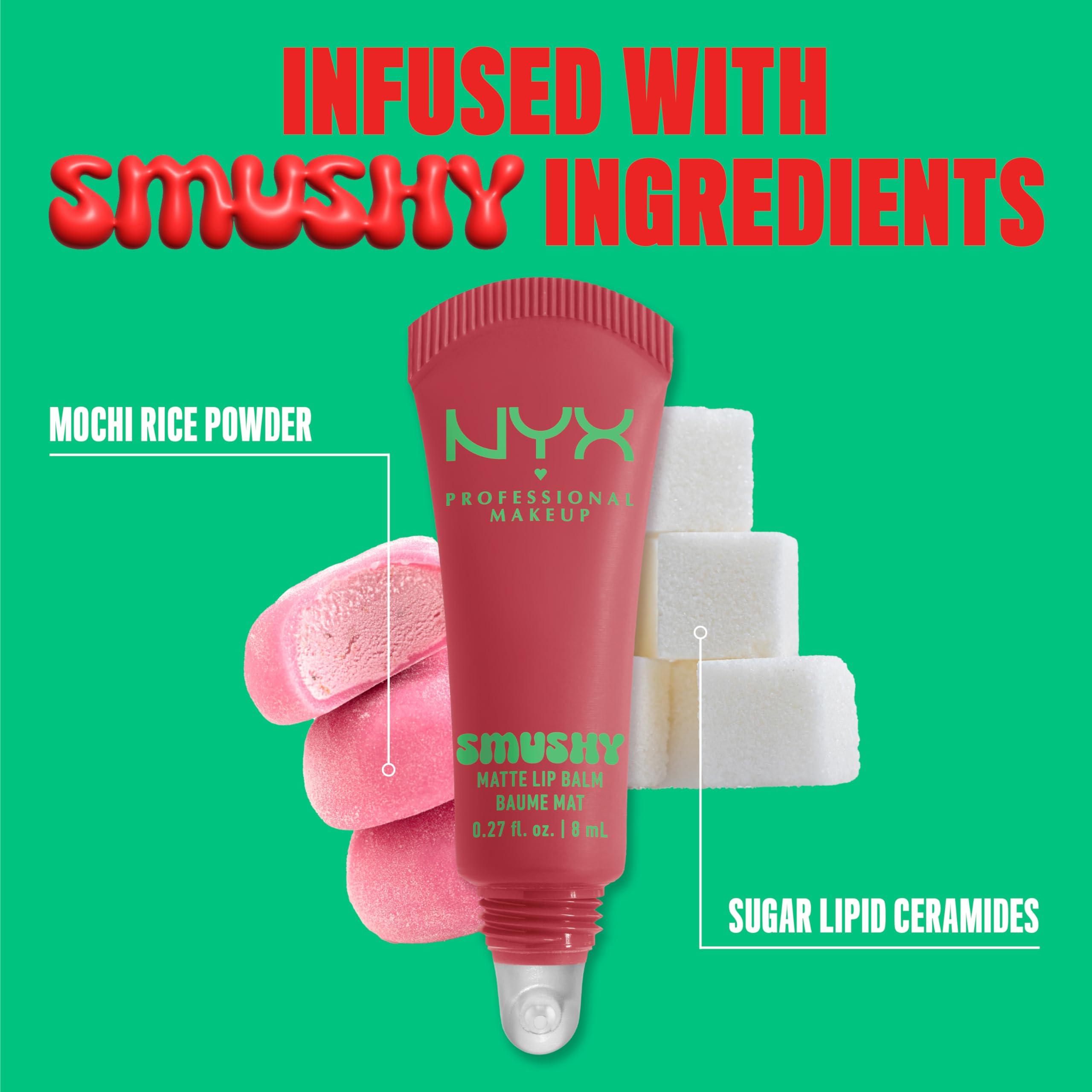 NYX Professional Makeup Smushy Matte Lip Balm, Snuggle SZN, Hydrating Buildable Colour, 8ml 5