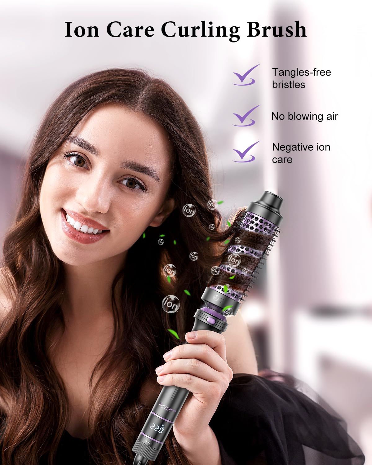 BESTOPE PRO 5-in-1 Hair Styling Set: Curling Wand, Straightener, Thermal Brush & 13 Temp Controls 4