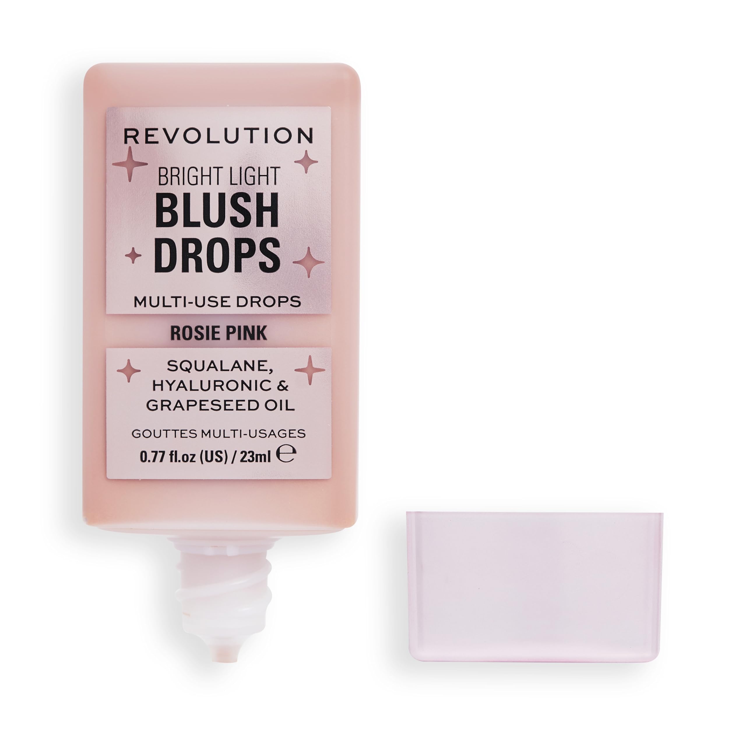 Makeup Revolution Bright Light Blush Drops with Hyaluronic Acid, Pink Rosie, 23ml
