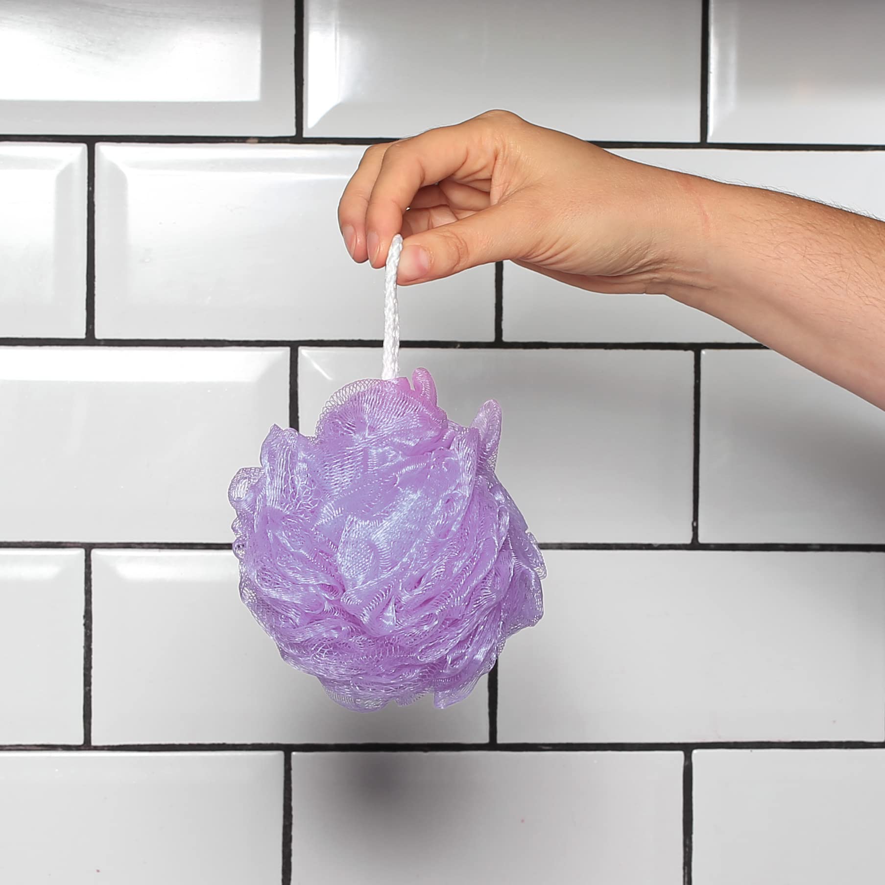 Elysium Spa Pack of 4 Dual-Textured Mesh Exfoliating Bath & Shower Body Puff Sponges 5