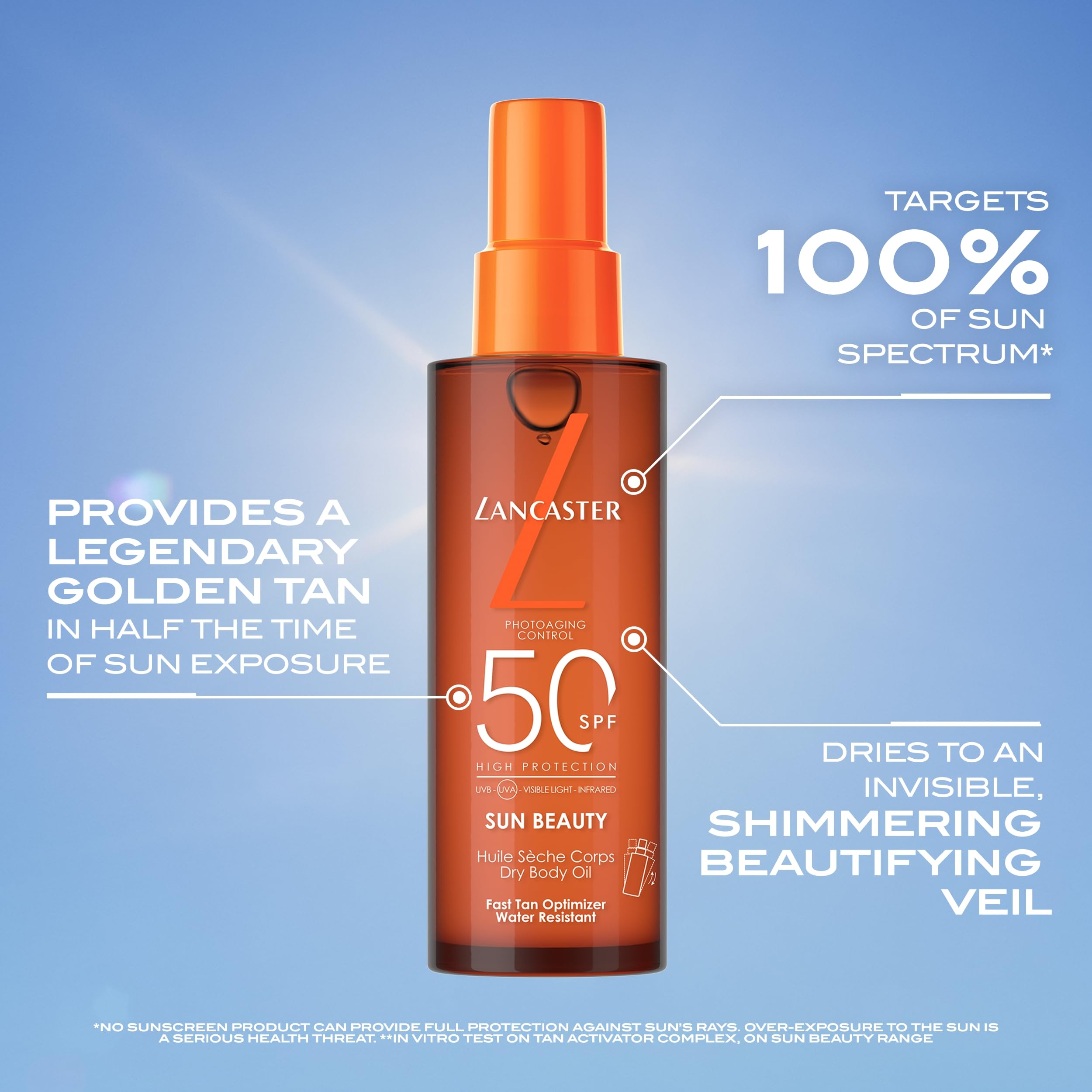 Lancaster Sun Beauty Dry Body Oil SPF30 150ml with Photoaging Control