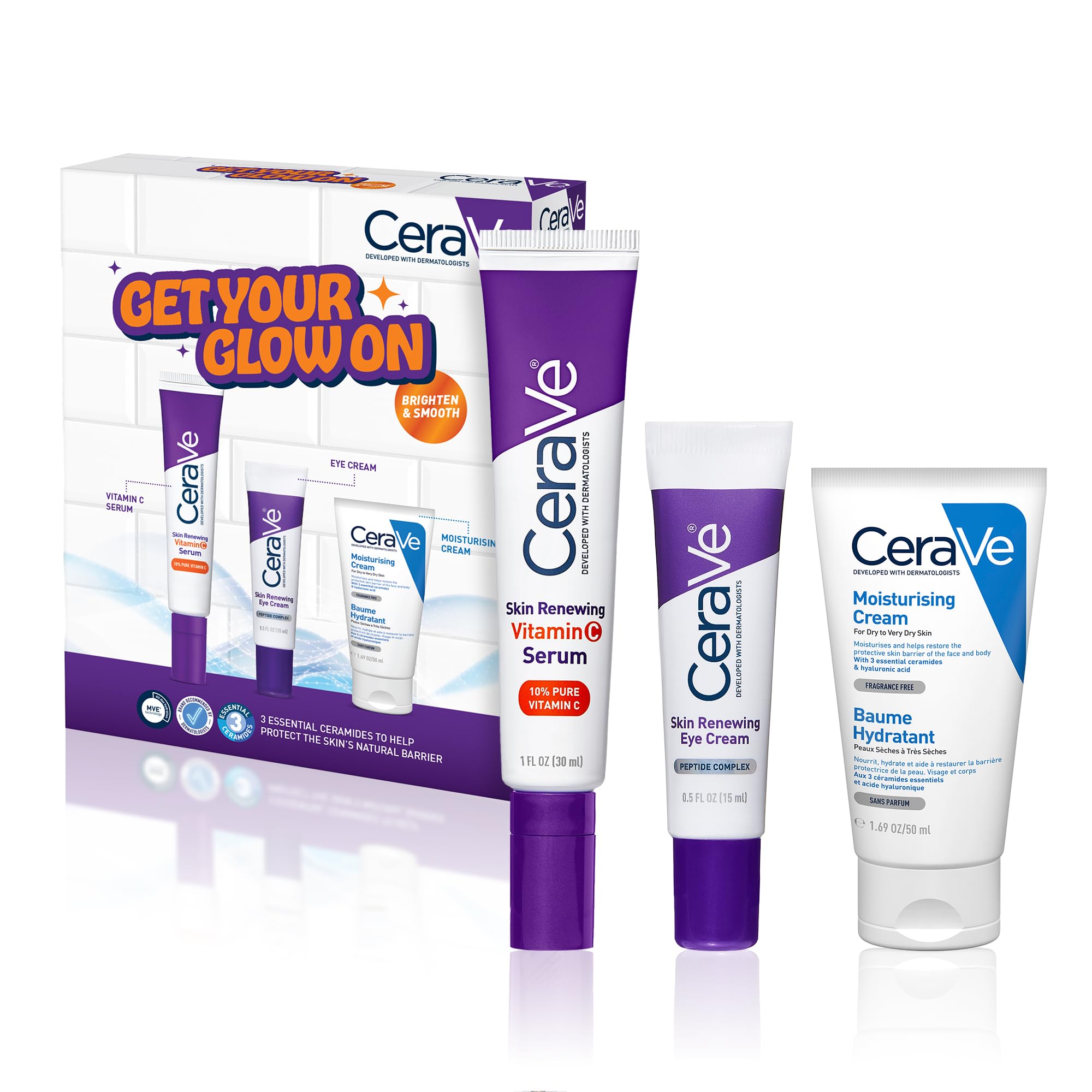 CeraVe Get Your Glow On Gift Set with Vitamin C and Peptides