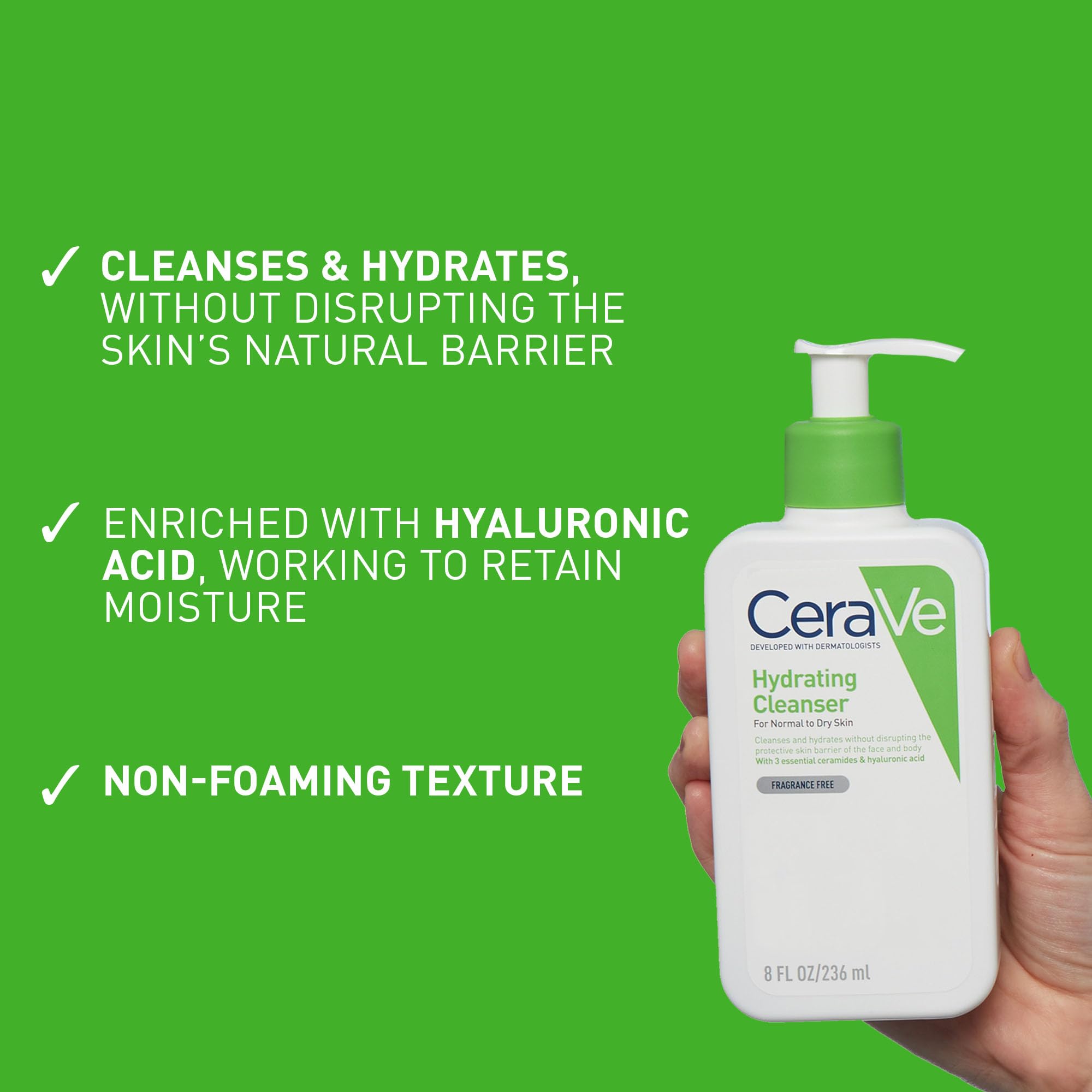 CeraVe Hydrating Cleanser for Face & Body with 3 Essential Ceramides & Hyaluronic Acid 4