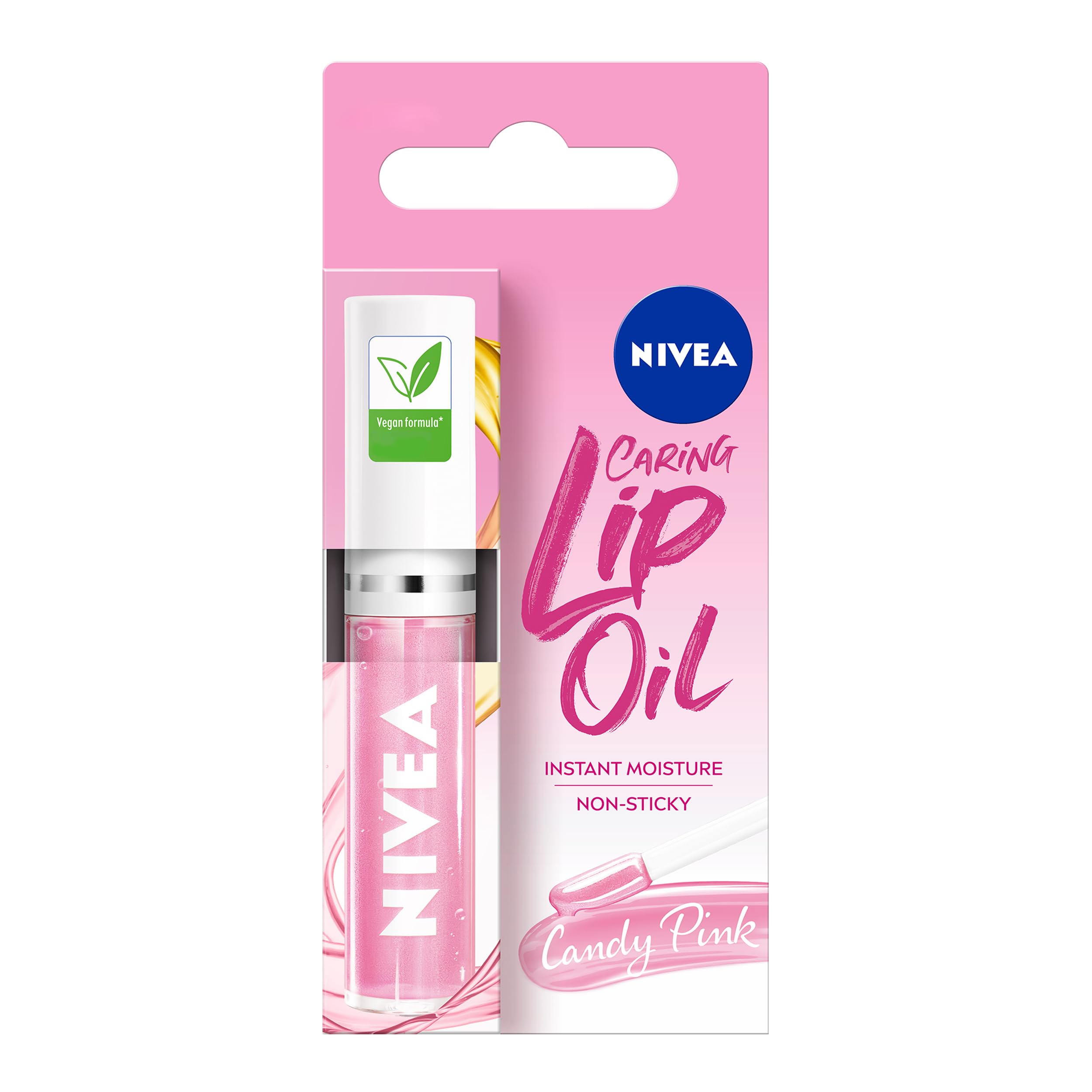 NIVEA Candy Pink Lip Oil (5.5ml) - Instant Moisture with 100% Natural Oils