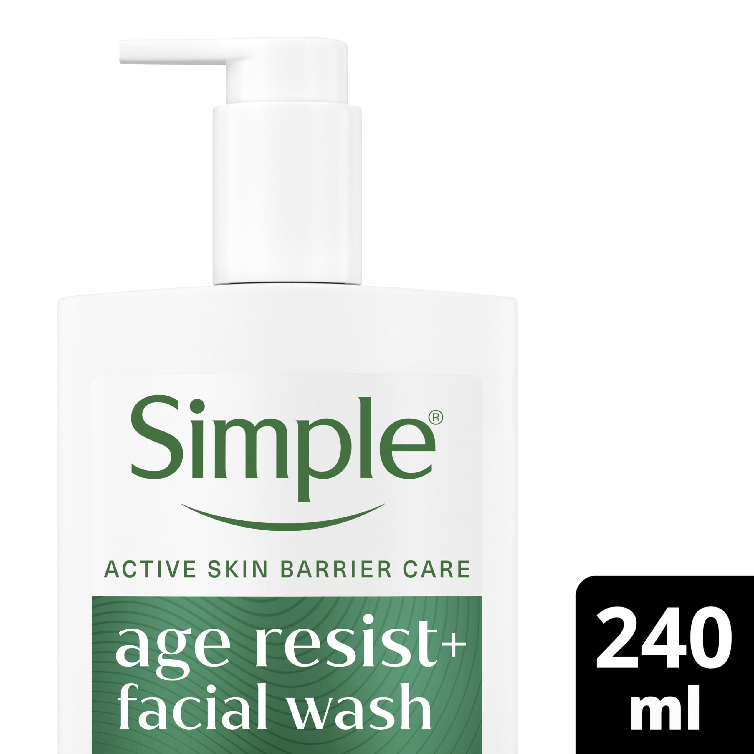 Simple Age Resist+ Gesichtsreiniger mit feuchtigkeitsspendenden Wirkstoffen, Grüntee und Pilzen