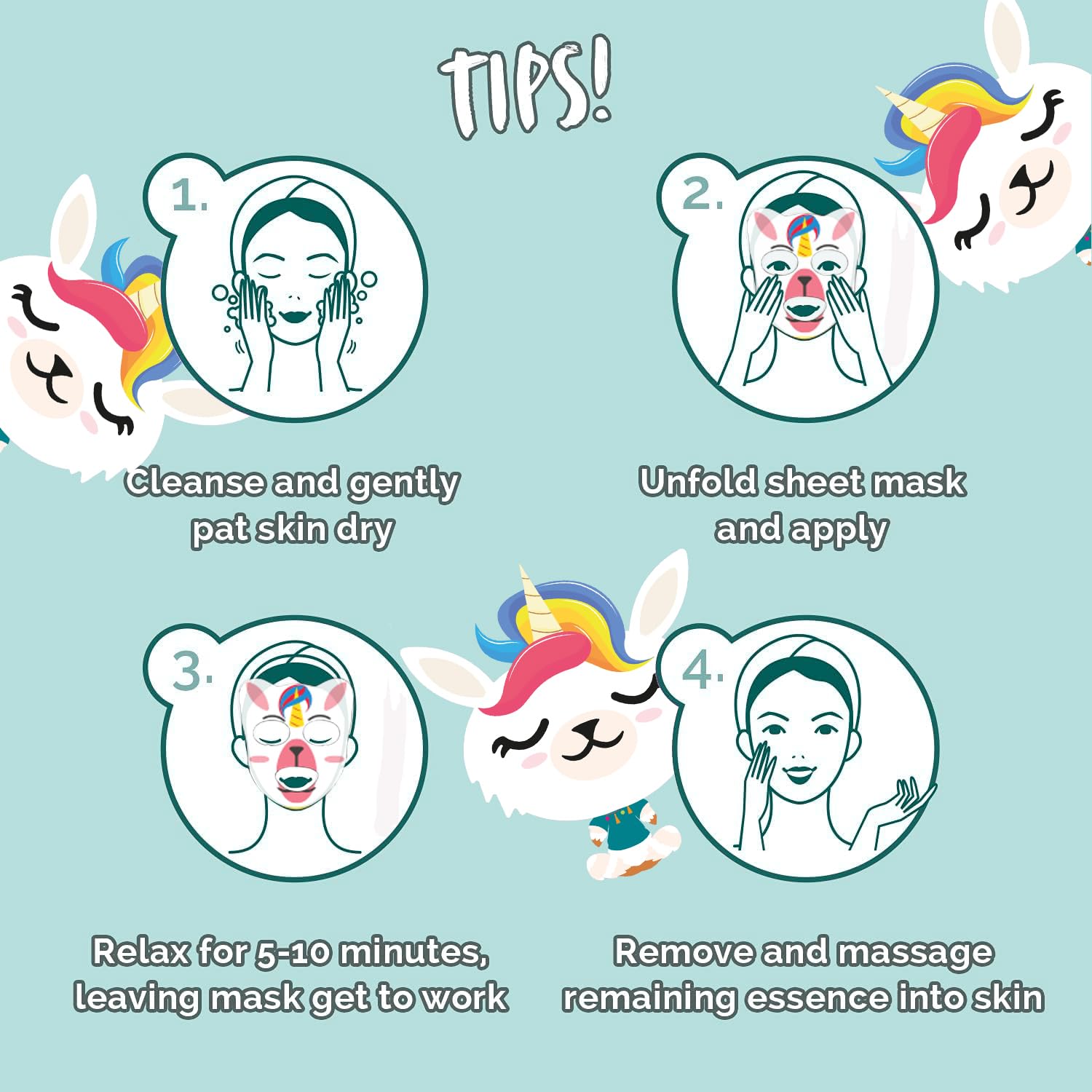 7th Heaven Llamacorn Hydrating Sheet Face Mask with Coconut & Papaya 5