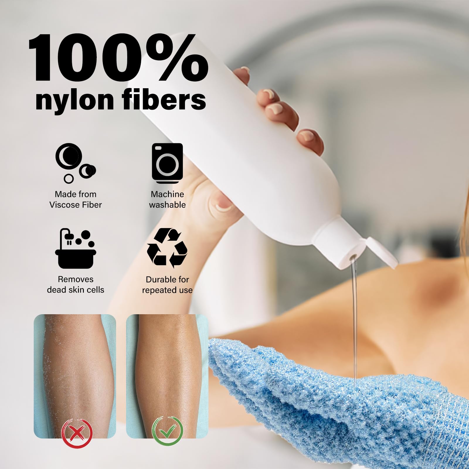 Admygo 6-Piece Exfoliating Wash Gloves Set for Deep Body Scrub and Smooth Skin 3