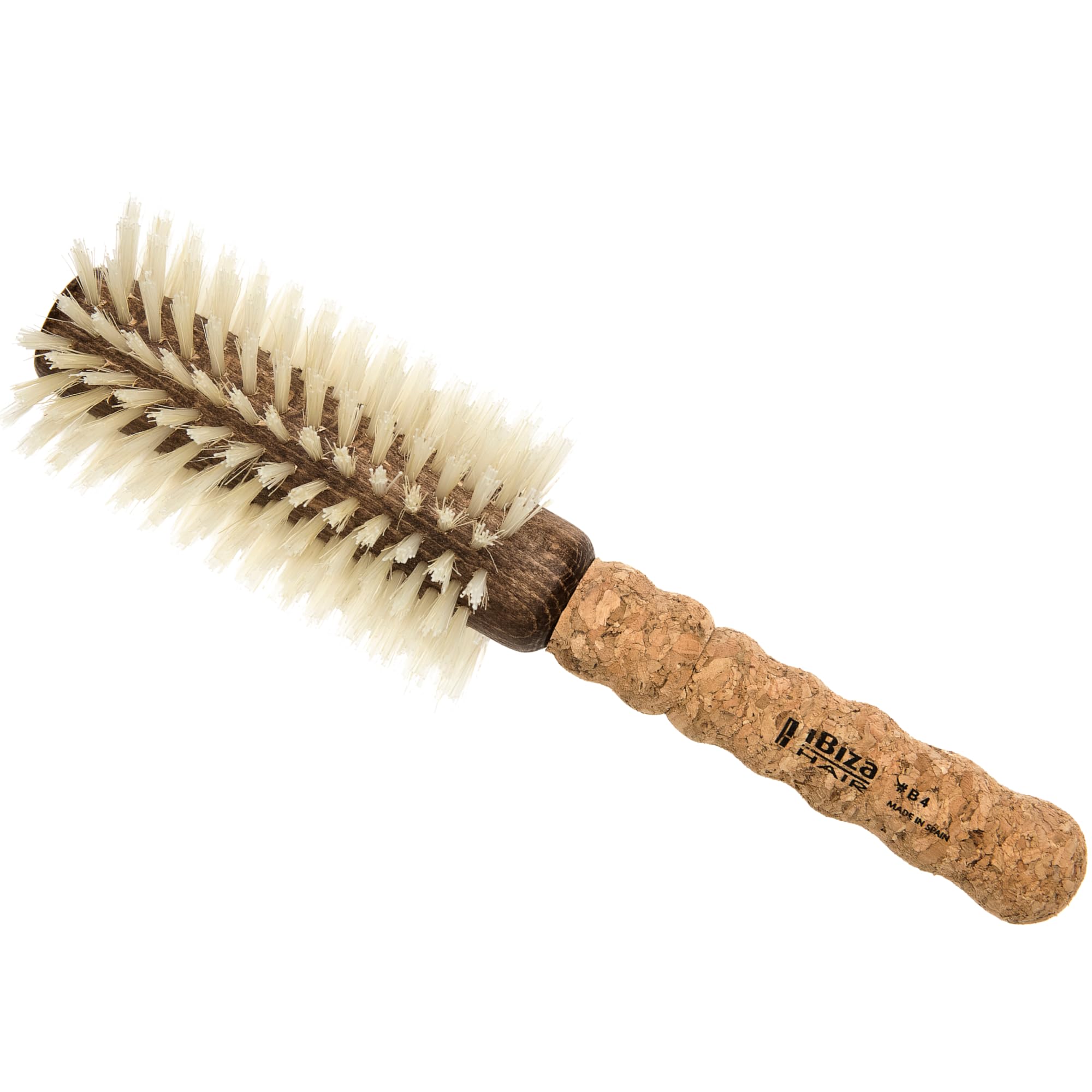 Ibiza Hair B4 Professional Round Brush with Eco Cork Wood Handle for Volume and Curls