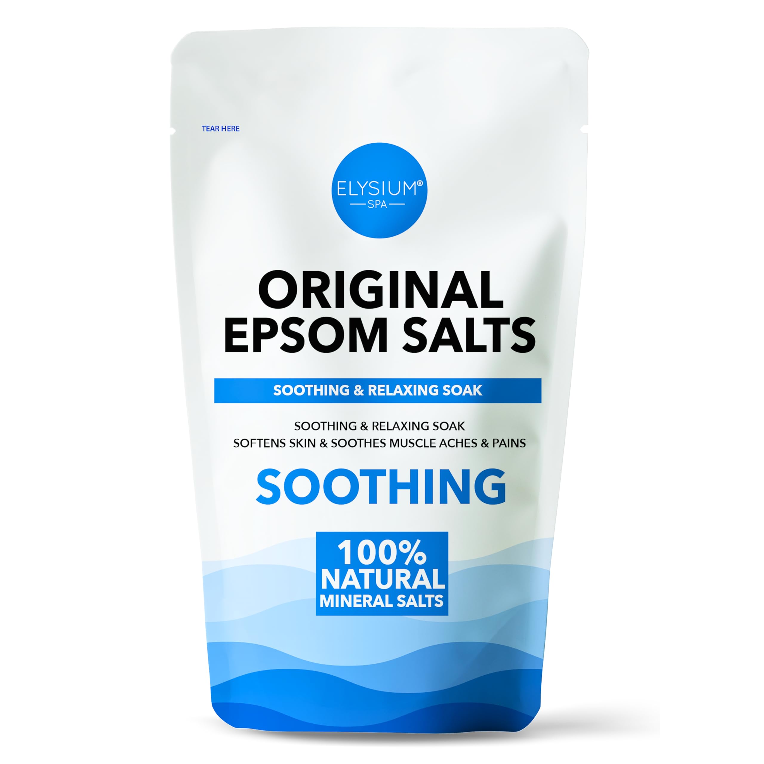 Elysium Spa Natural Original Epsom Salts for Muscle Relief and Sleep, 450g