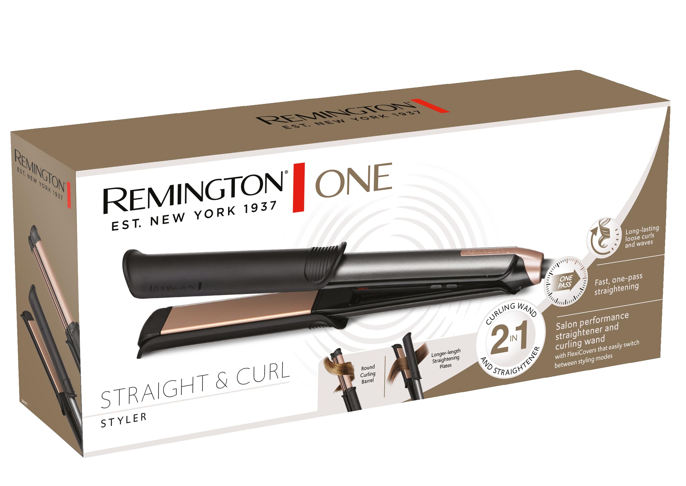 Remington ONE 2-in-1 Hair Straightener & Curling Wand Styler with FlexiCovers 9