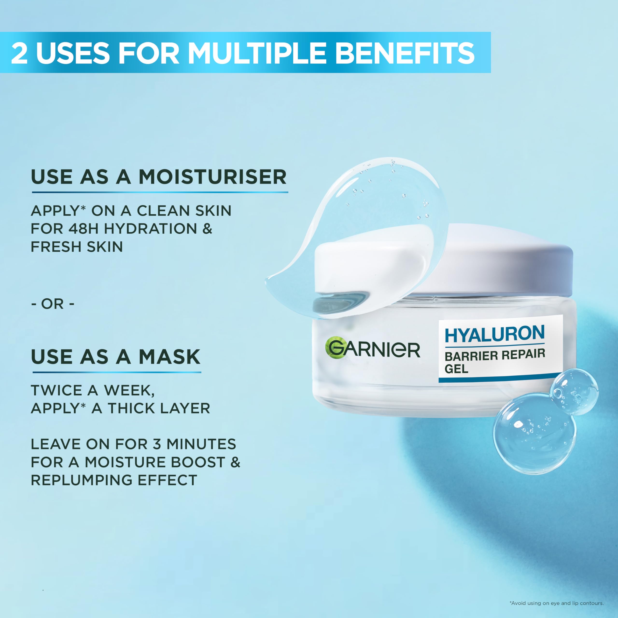 Garnier Hyaluron Barrier Repair Water Gel with Aloe Vera & Hyaluronic Acid for 48H Hydration 5