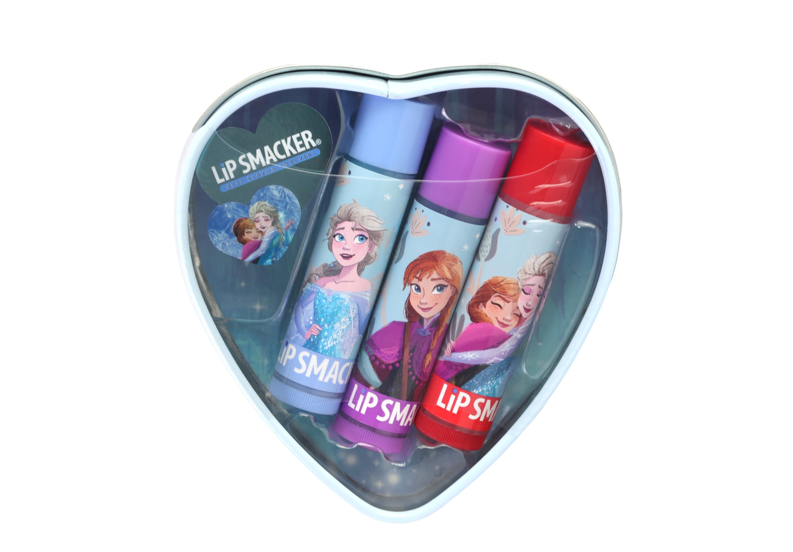 Lip Smacker Frozen Heart Shape Tin Set, 3-Piece Themed Lip Balm Gift Edition 2025